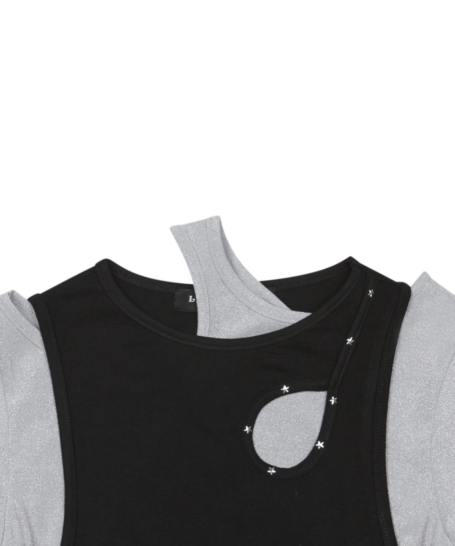 MUSINSA公式 | LUV IS TRUE RT GLITTER LAYERED TEE(BLACK)