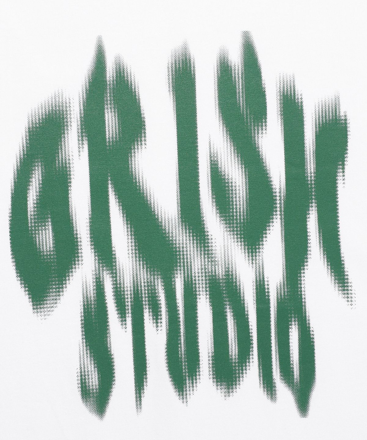 그리쉬(GRISH) 러프 블러 로고 티셔츠 화이트 그린
