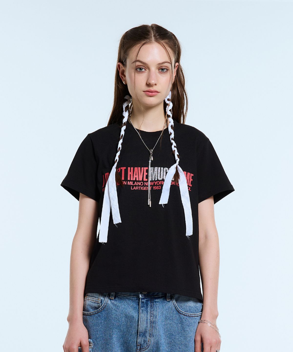라티젠(LARTIGENT) L11 MUCH TIME T-SHIRT(BLACK)