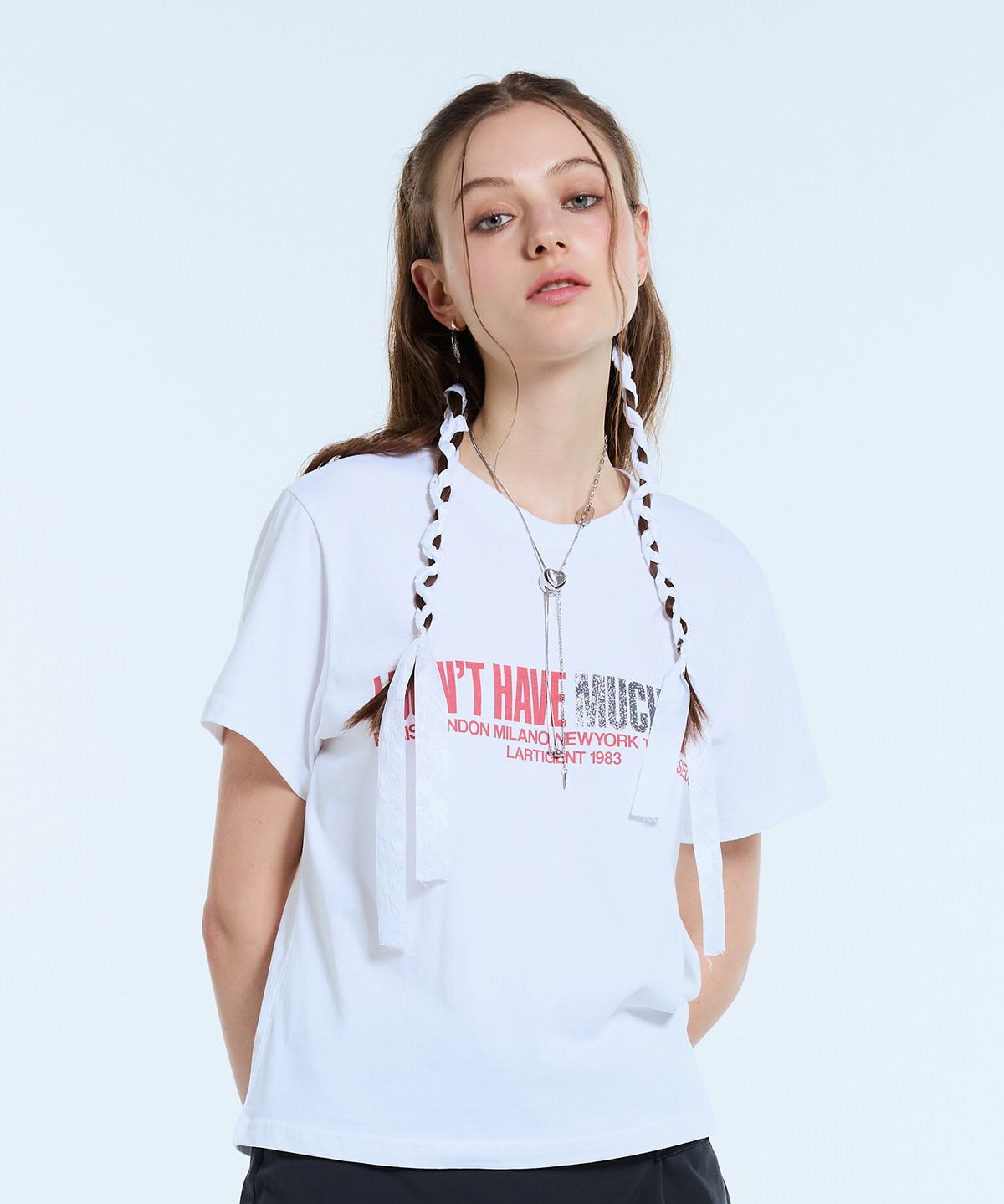 라티젠(LARTIGENT) L11 MUCH TIME T-SHIRT(WHITE)