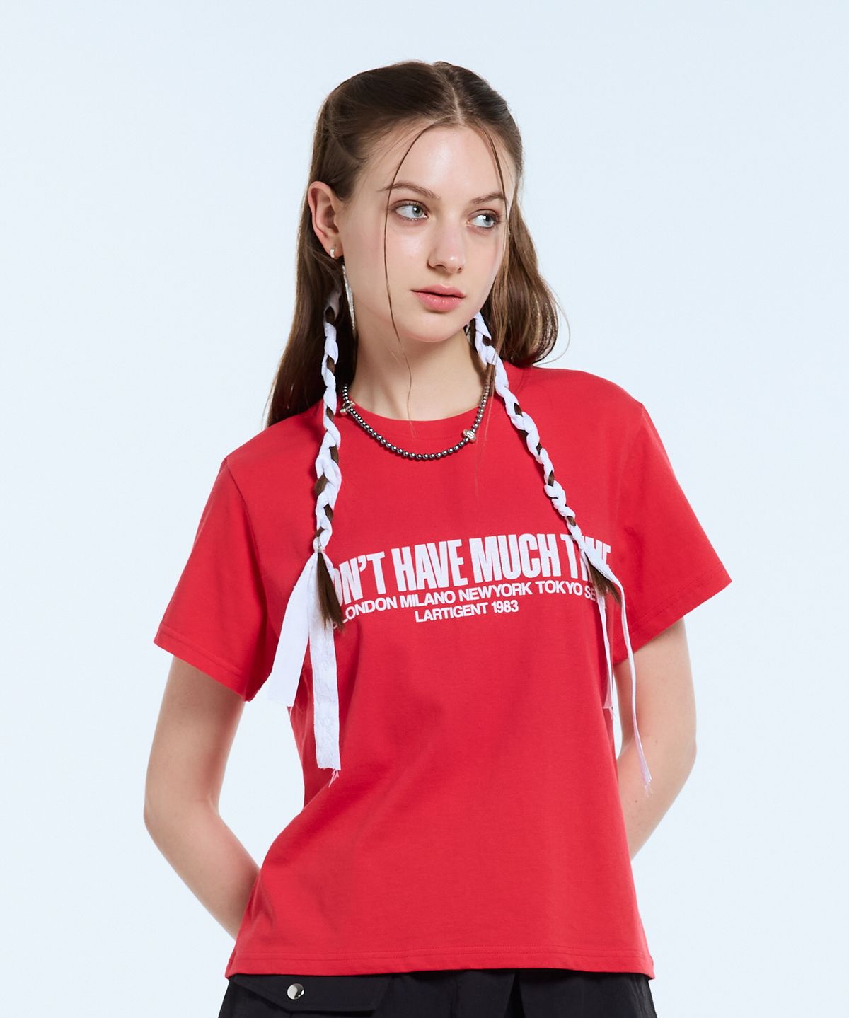 라티젠(LARTIGENT) L11 MUCH TIME T-SHIRT(RED)