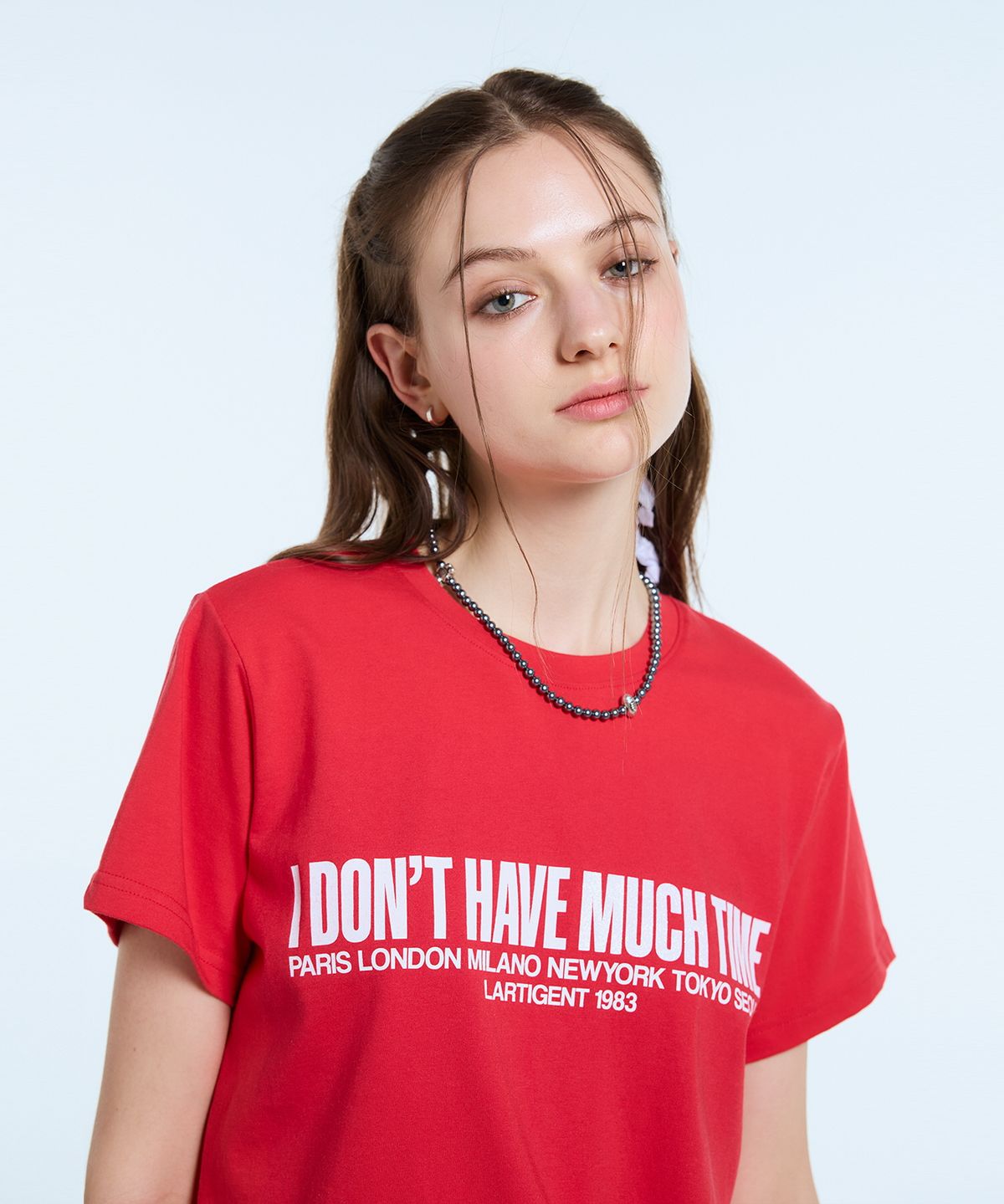 라티젠(LARTIGENT) L11 MUCH TIME T-SHIRT(RED)