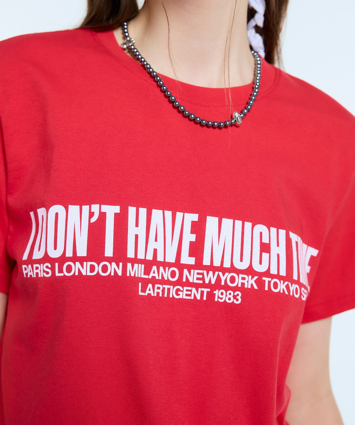 라티젠(LARTIGENT) L11 MUCH TIME T-SHIRT(RED)