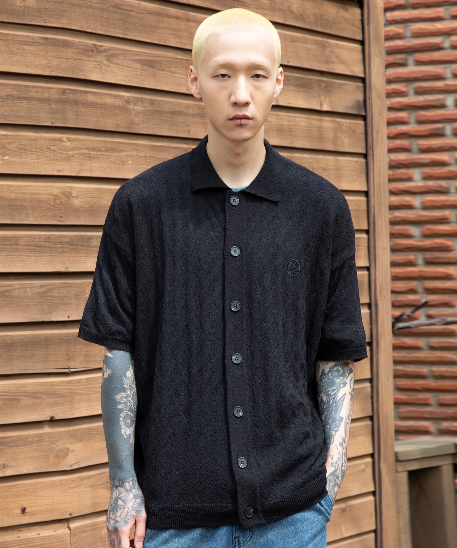 アウターその他 XTONZ XTK103 Leta punching short sleeve knit cardigan LIGHT MUSINSA | XTONZ XTK103 Leta Punching Short-Sleeved Knit
