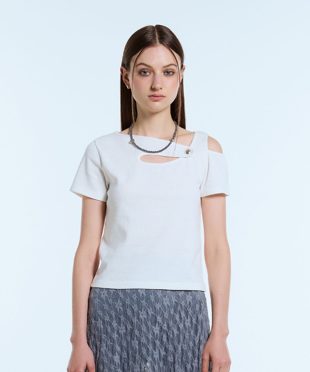 라티젠(LARTIGENT) L11 ONE SHOULDER TOP(WHITE)