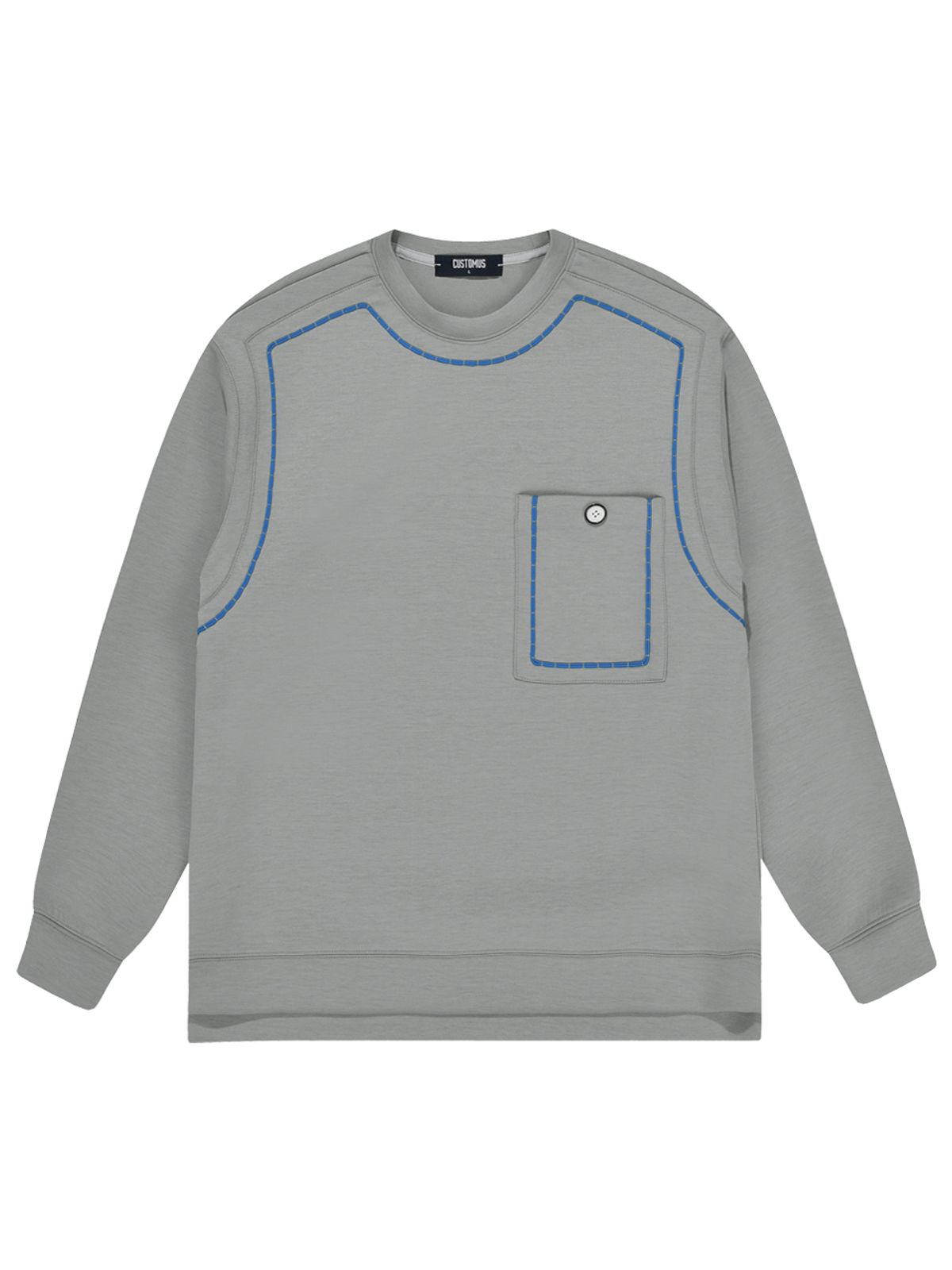 커스텀어스(CUSTOMUS) 볼륨 스티치 라인 오버핏 맨투맨 티셔츠 CXS24SKMT301 GRY