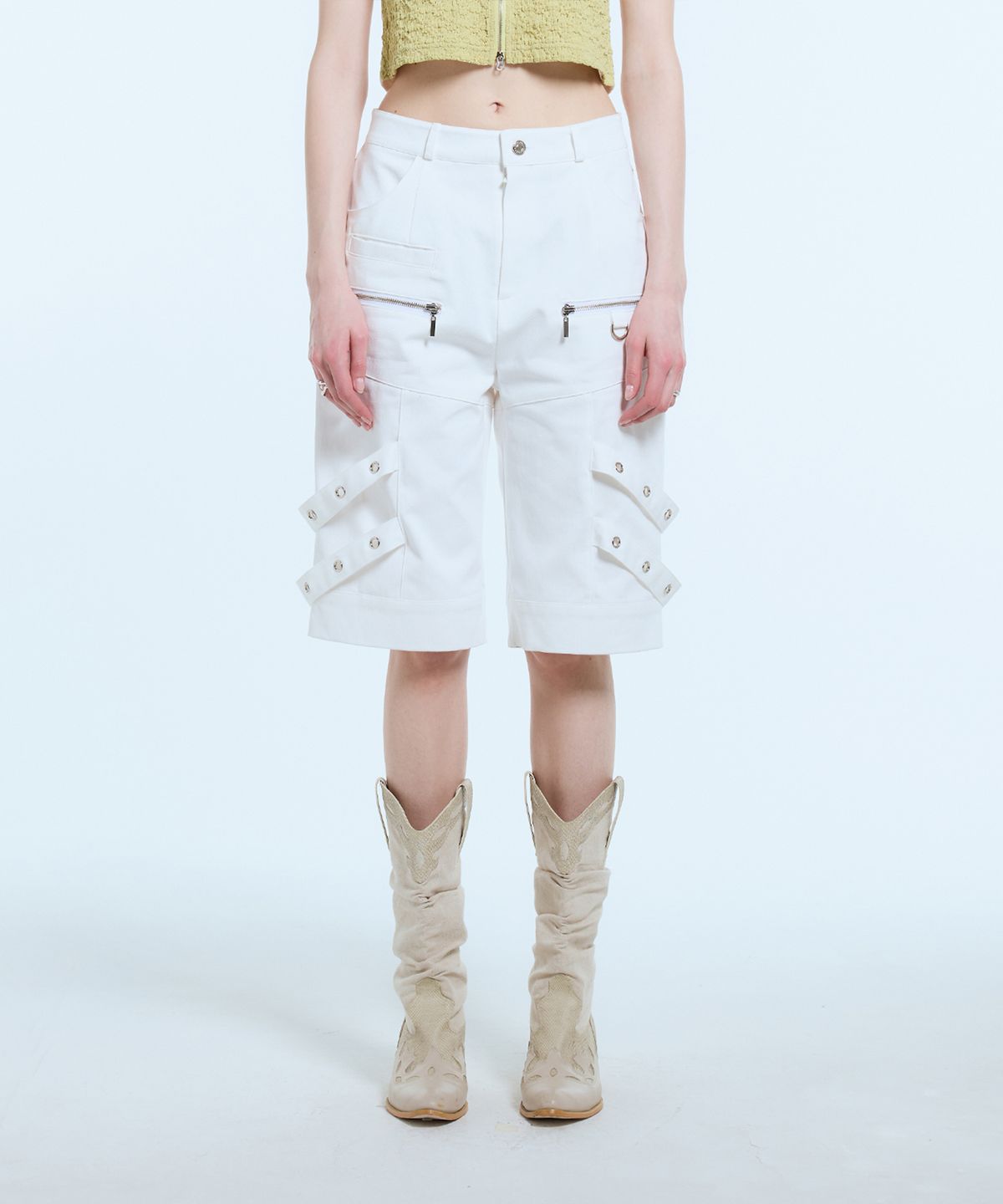라티젠(LARTIGENT) L11 BELT SHORTS(WHITE)