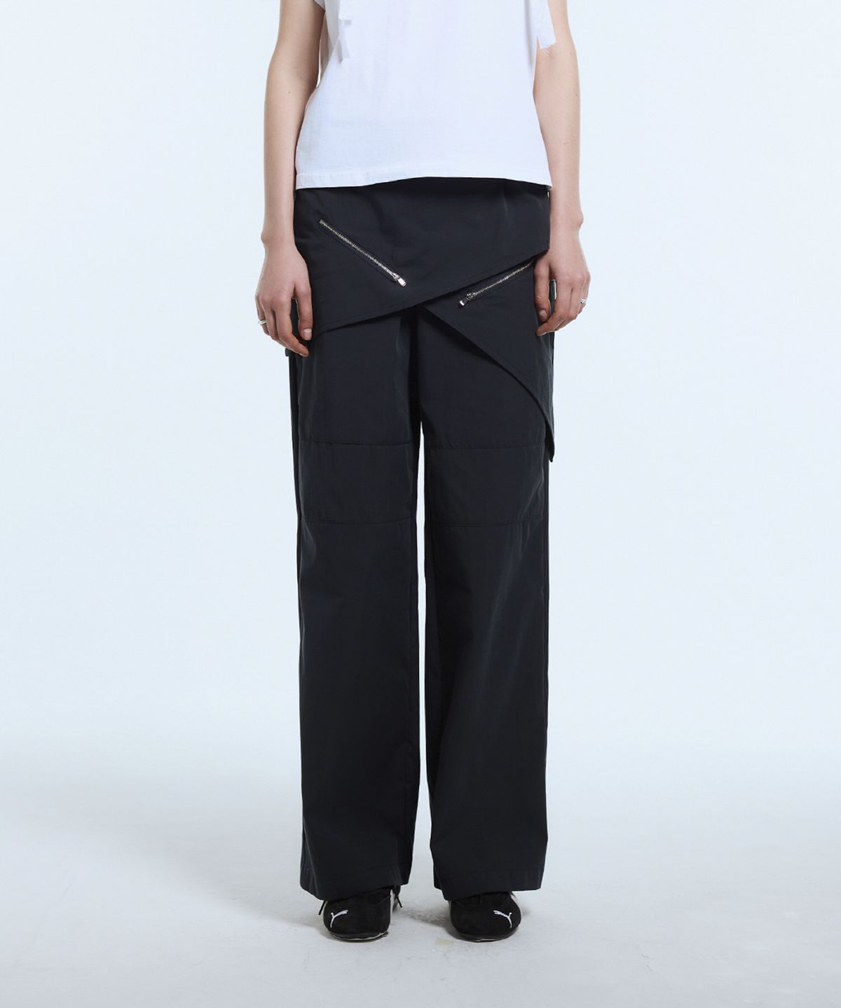 라티젠(LARTIGENT) L11 WRAP SKIRT PANTS(NAVY)