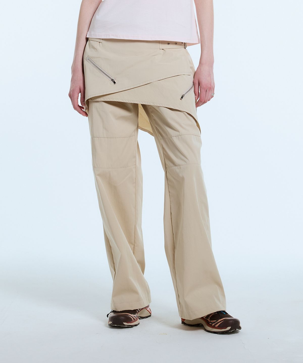 라티젠(LARTIGENT) L11 WRAP SKIRT PANTS(BEIGE)