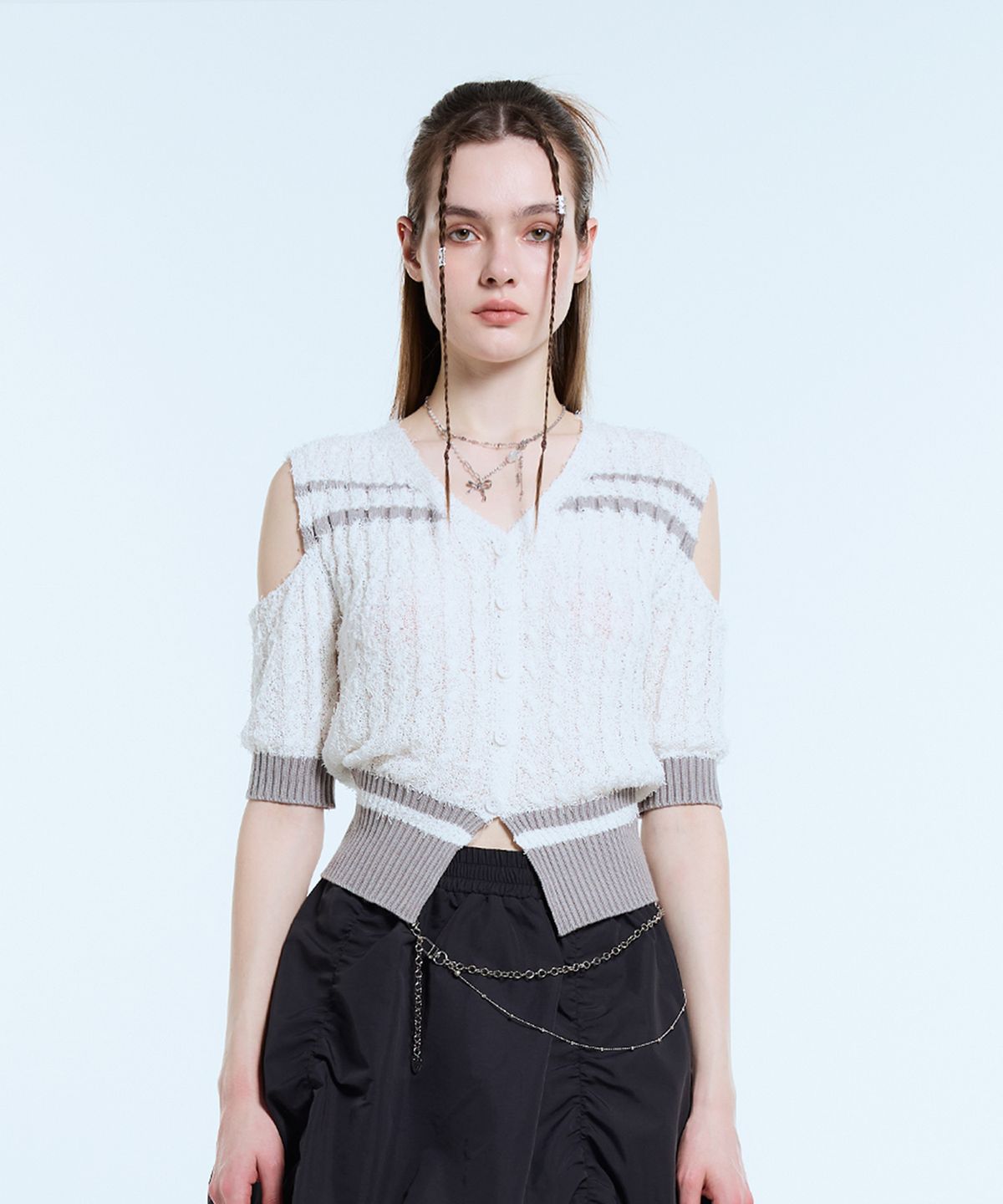 라티젠(LARTIGENT) L11 OFF SHOULDER KNIT(WHITE)