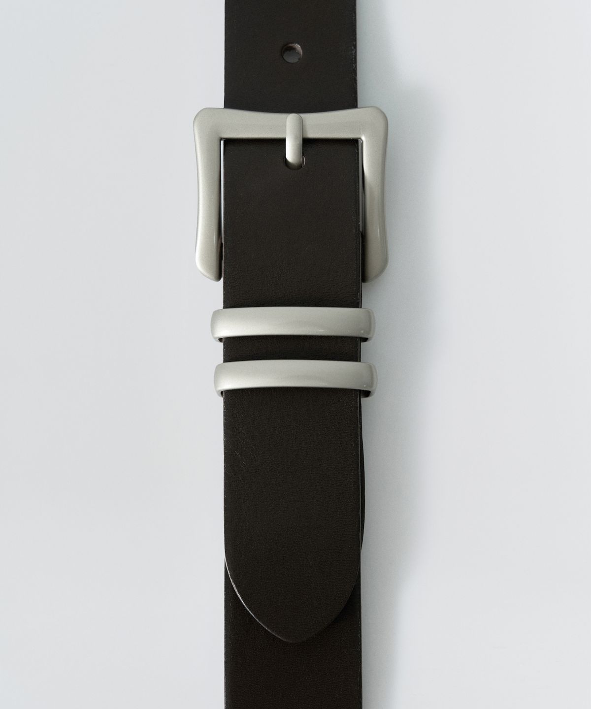 이지오(EZIO) Modern Square Leather Belt_Brown