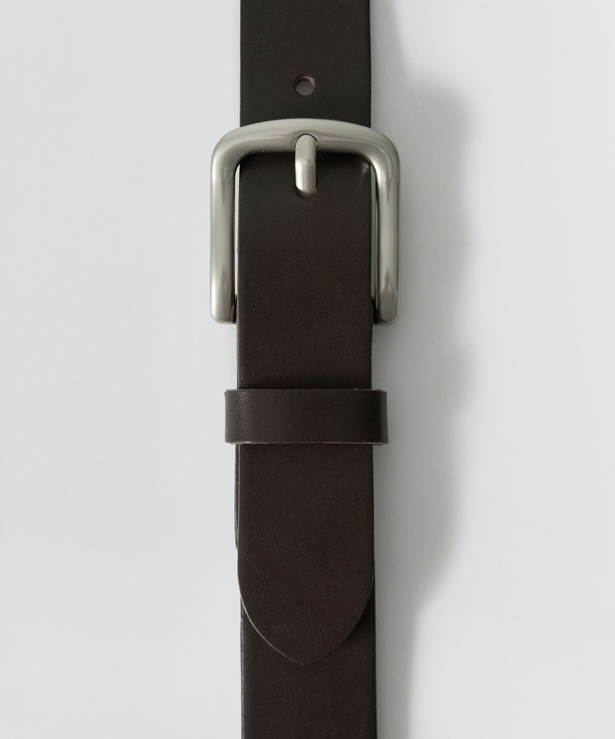 이지오(EZIO) Minimal Mono Leather Belt_Brown