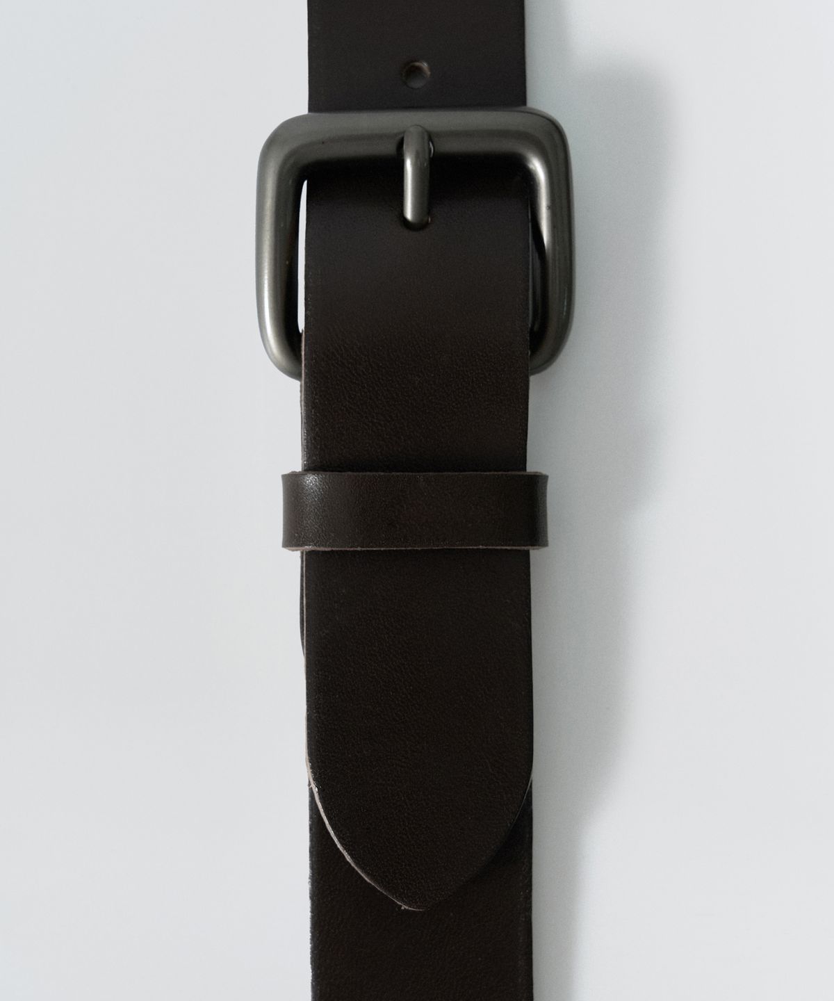 이지오(EZIO) Vintage Square leather belt_Brown