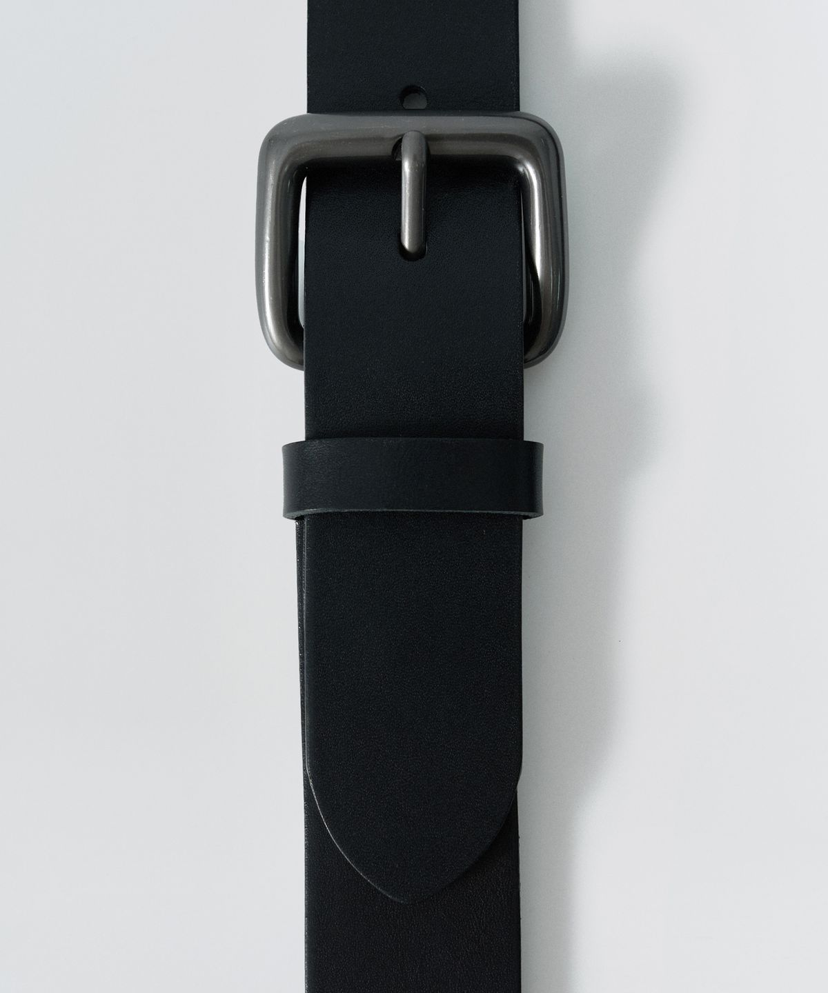 이지오(EZIO) Vintage Square leather belt_Black