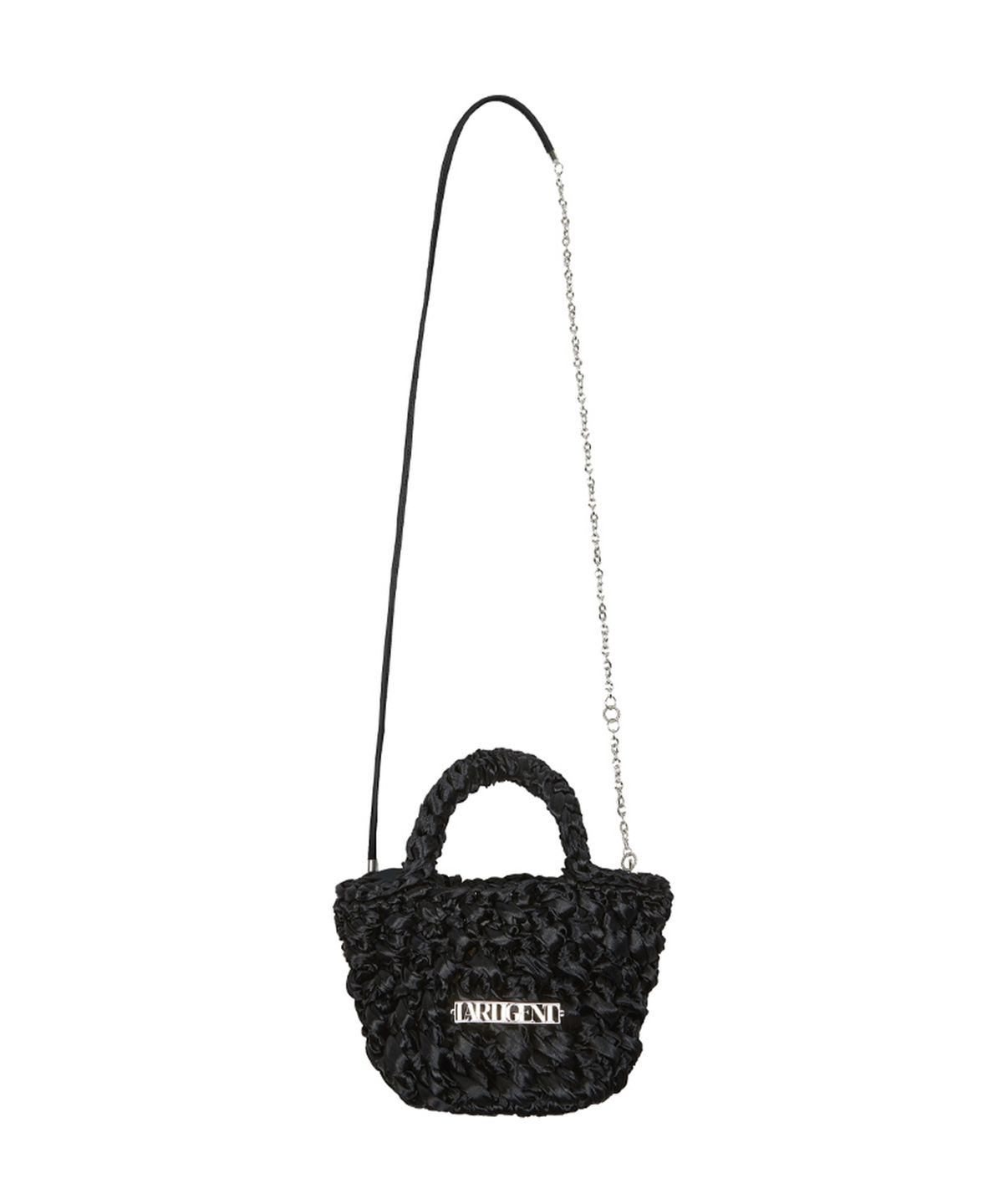라티젠(LARTIGENT) L11 SATIN CROCHET CHAIN BAG(BLACK)