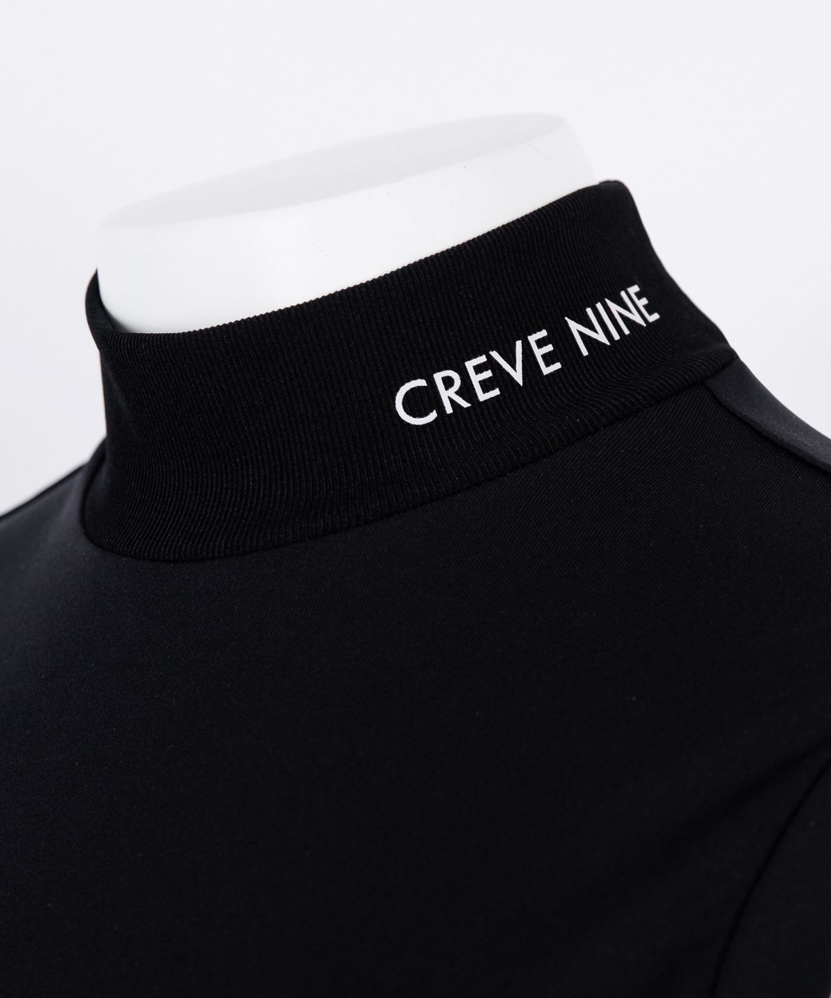 크리브나인(CREVE9) 배색 하이넥 티셔츠BK