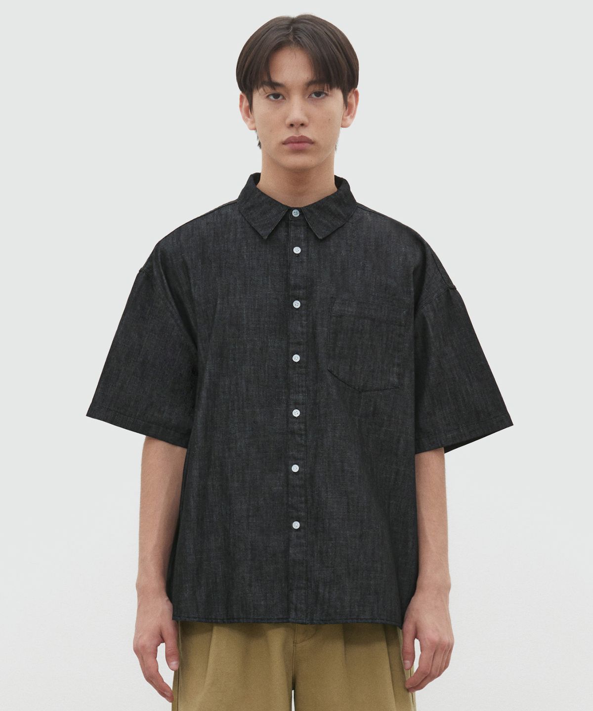 데케트(DECET) Over Denim Short Shirts DCSH004Black