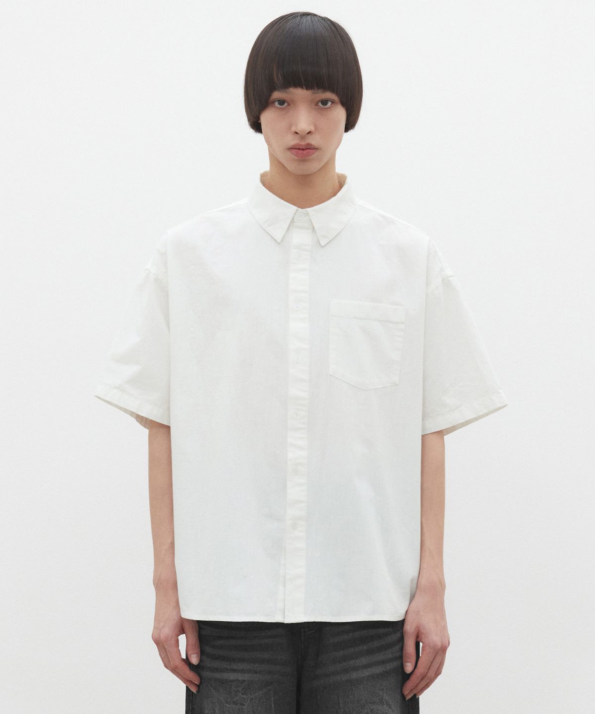 데케트(DECET) [썸머 린넨라이크]LinenLike Over Short Shirts DCSH005Ivory