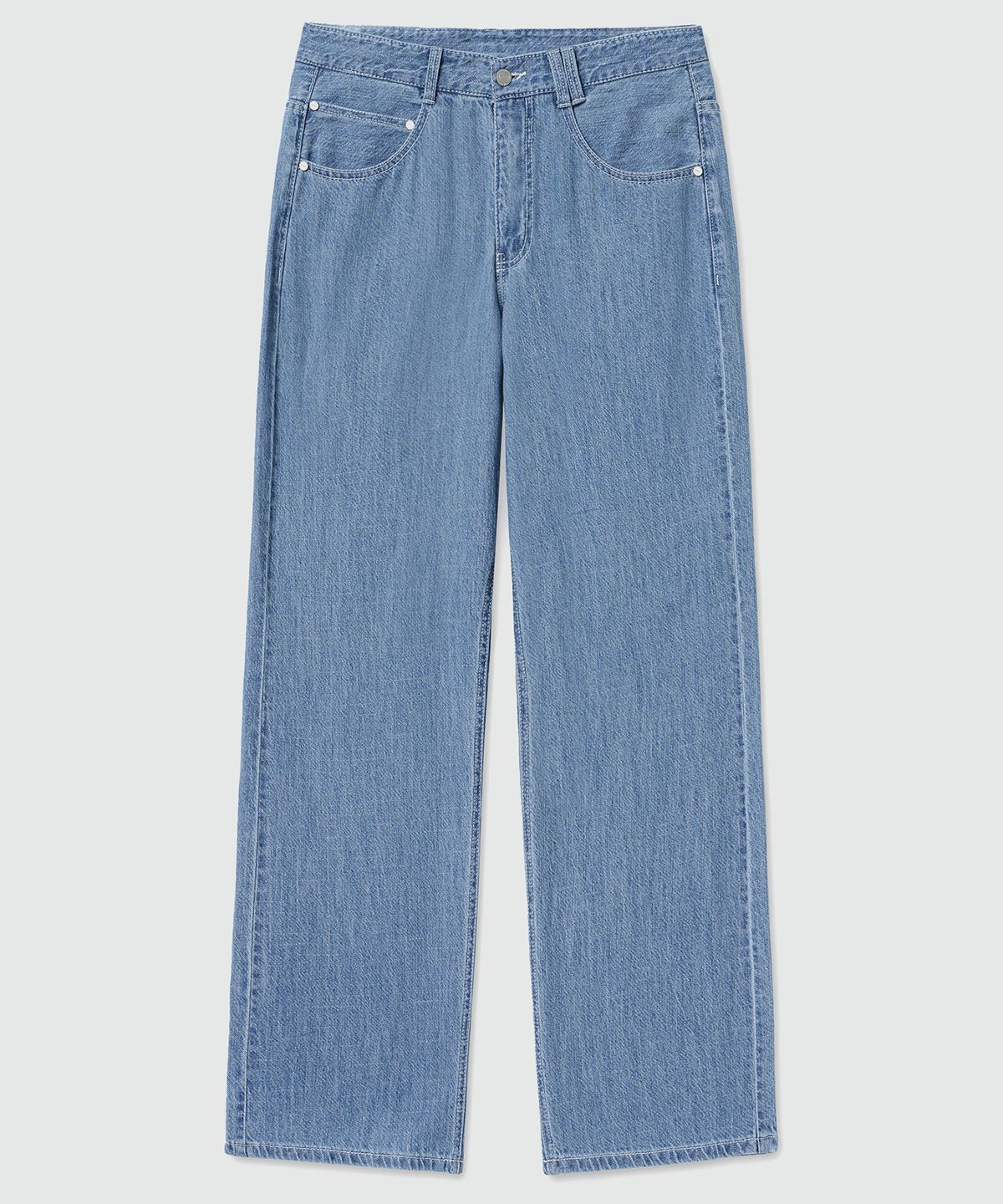 데케트(DECET) [썸머 린넨라이크]Linen Like Mid Rise Wide Jeans DCPT039Blue
