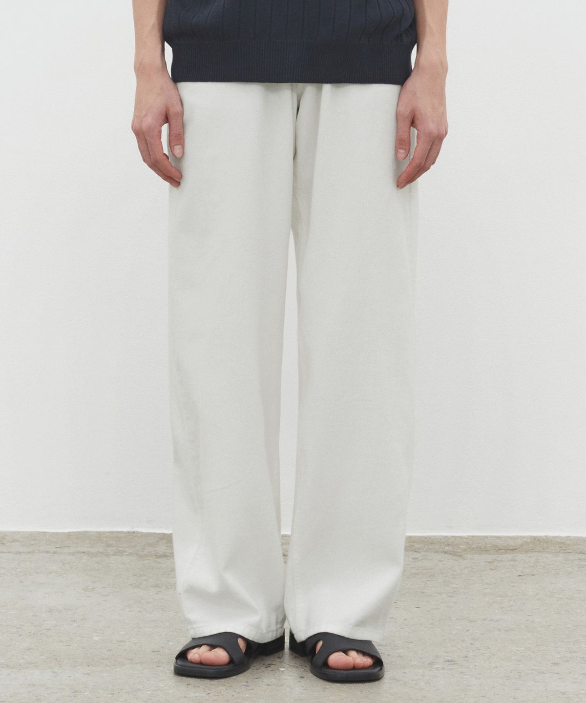 데케트(DECET) [썸머 린넨라이크]Linen Like Mid Rise Wide Jeans DCPT039Ivory