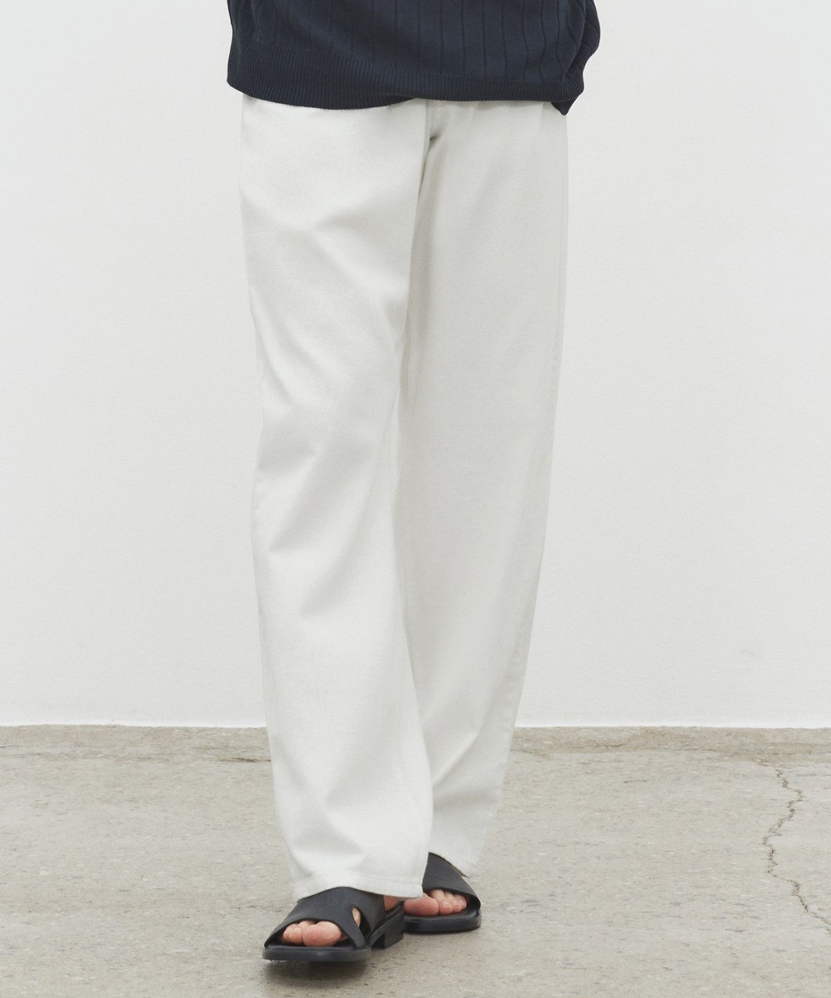데케트(DECET) [썸머 린넨라이크]Linen Like Mid Rise Wide Jeans DCPT039Ivory