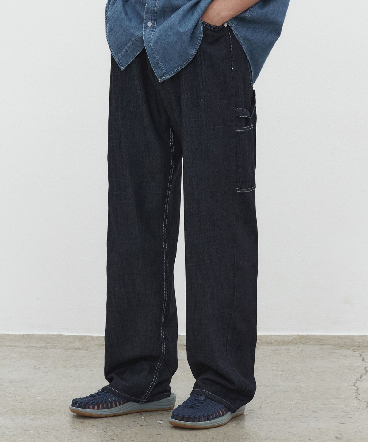 데케트(DECET) [썸머 린넨라이크]LinenLike Carpenter Jeans DCPT040Indigo