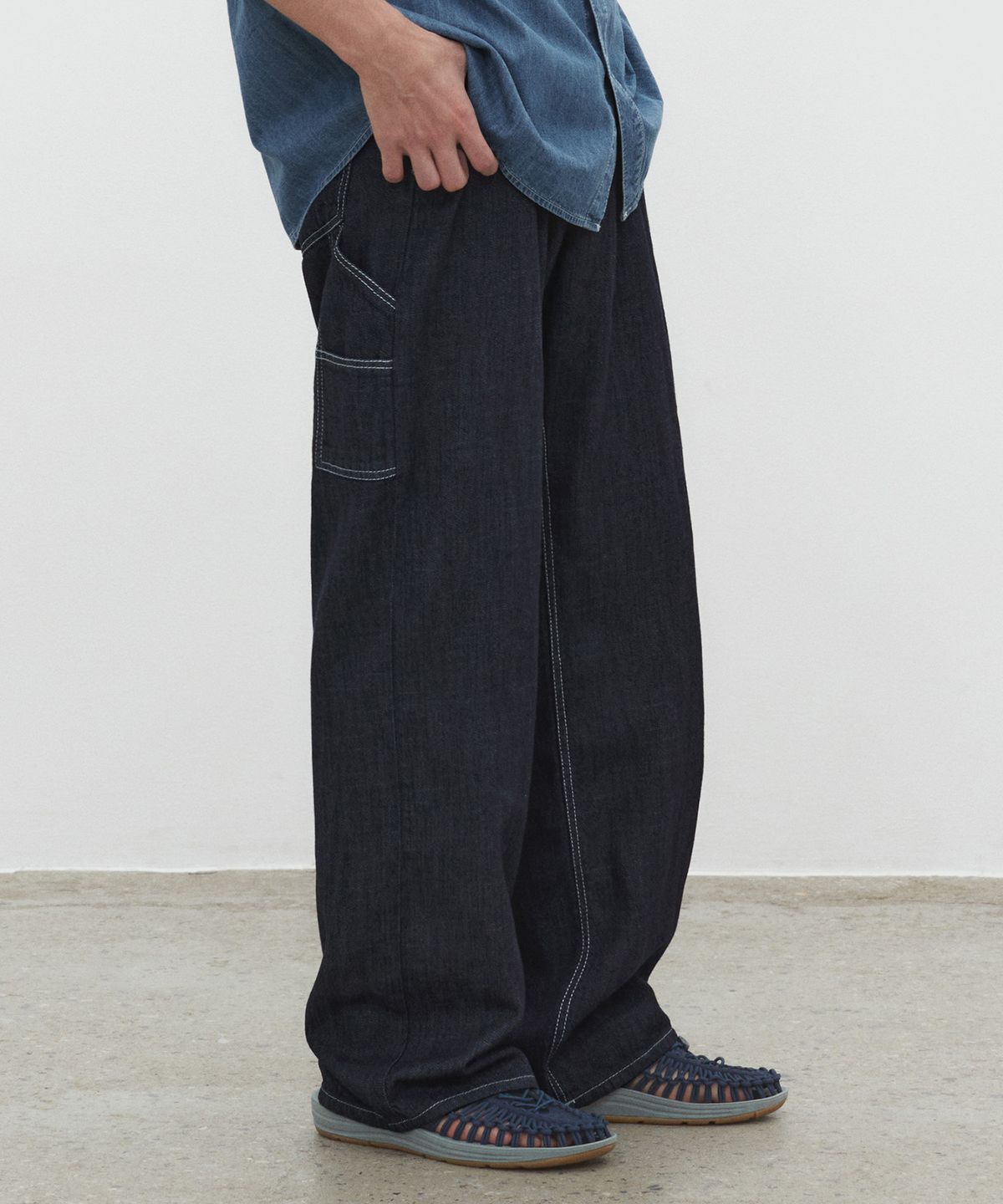 데케트(DECET) [썸머 린넨라이크]LinenLike Carpenter Jeans DCPT040Indigo
