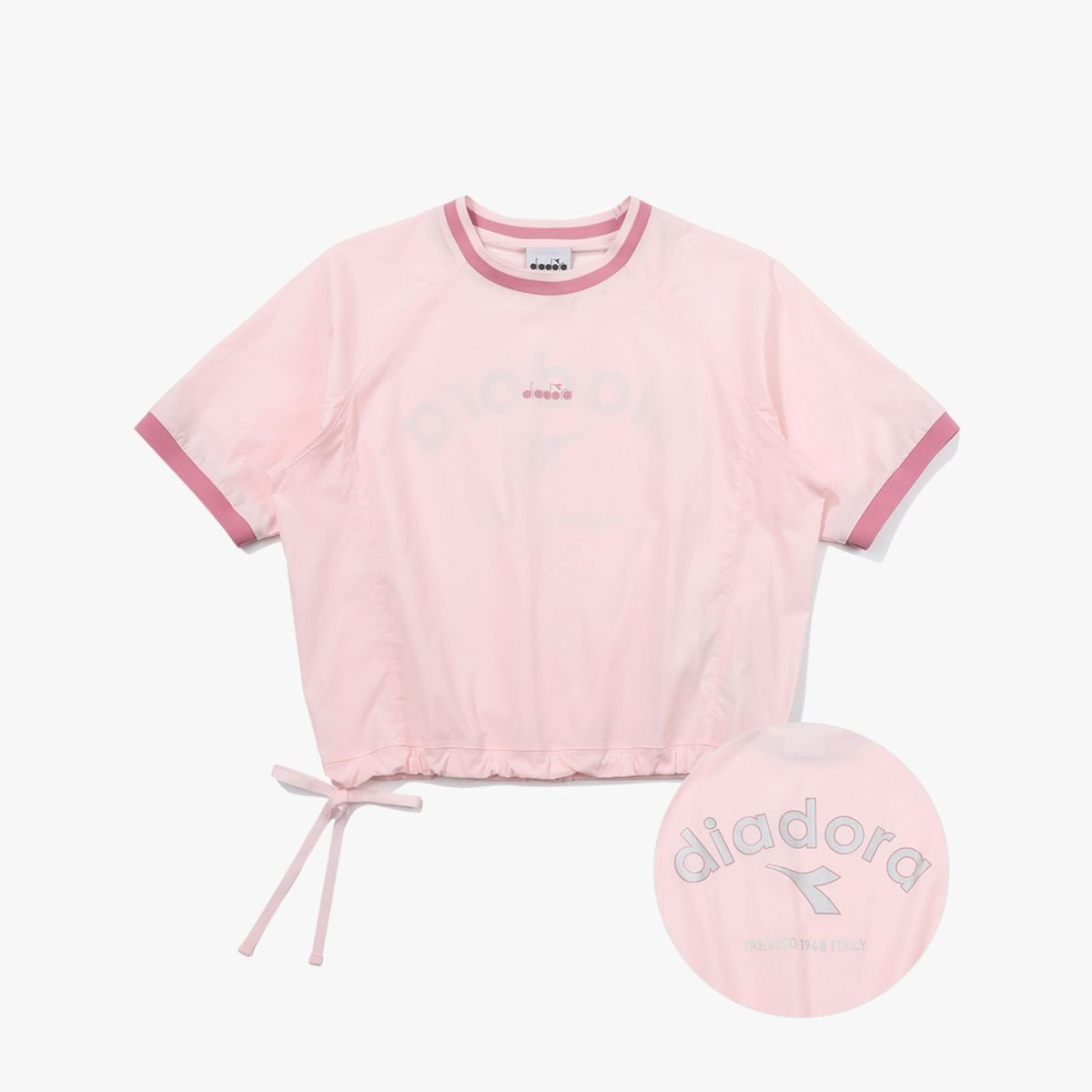 디아도라(diadora) 컴피 크롭 반팔 피스테 우먼 PINK
