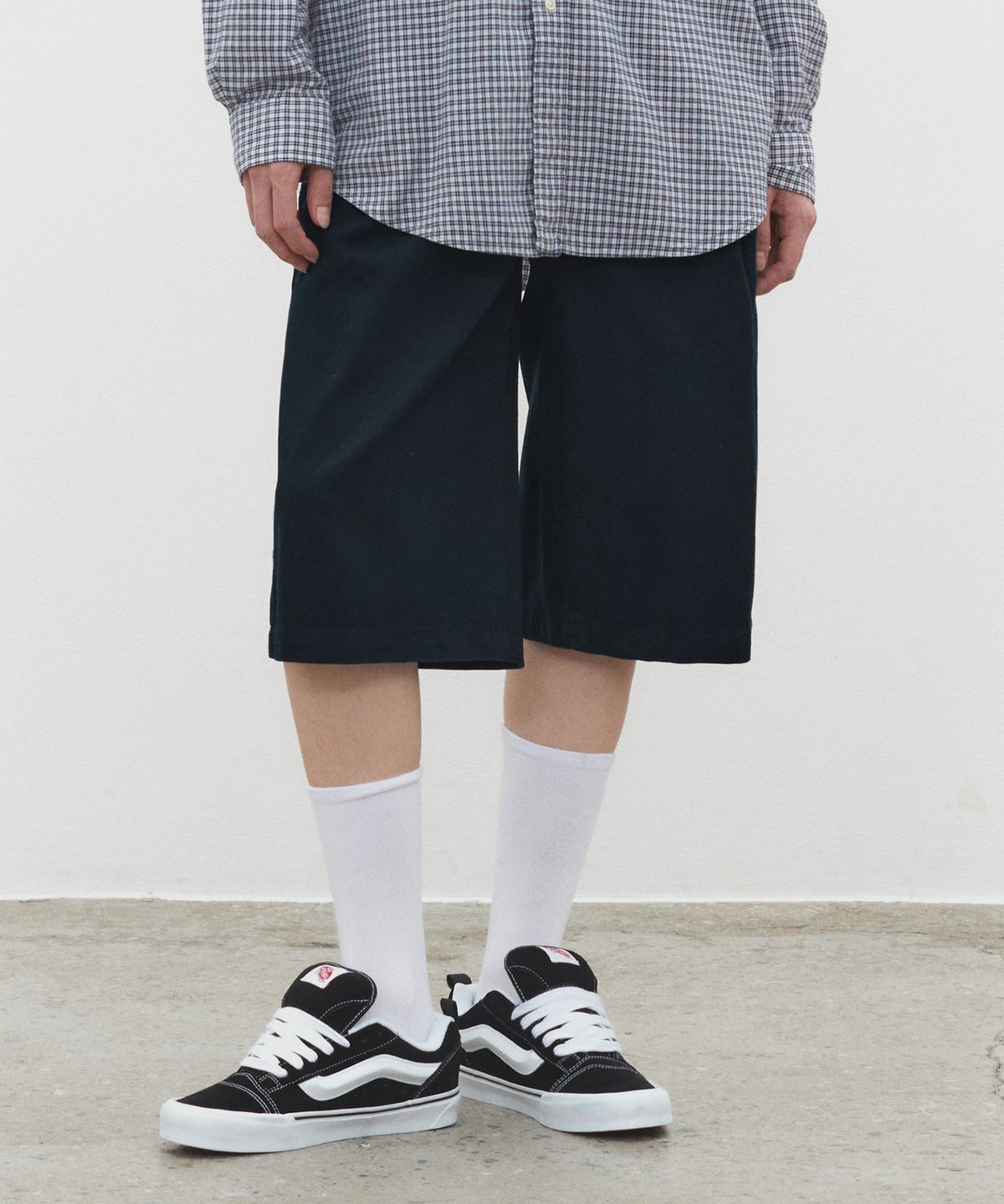 데케트(DECET) Cotton 2Pleats Shorts DCPT041Navy