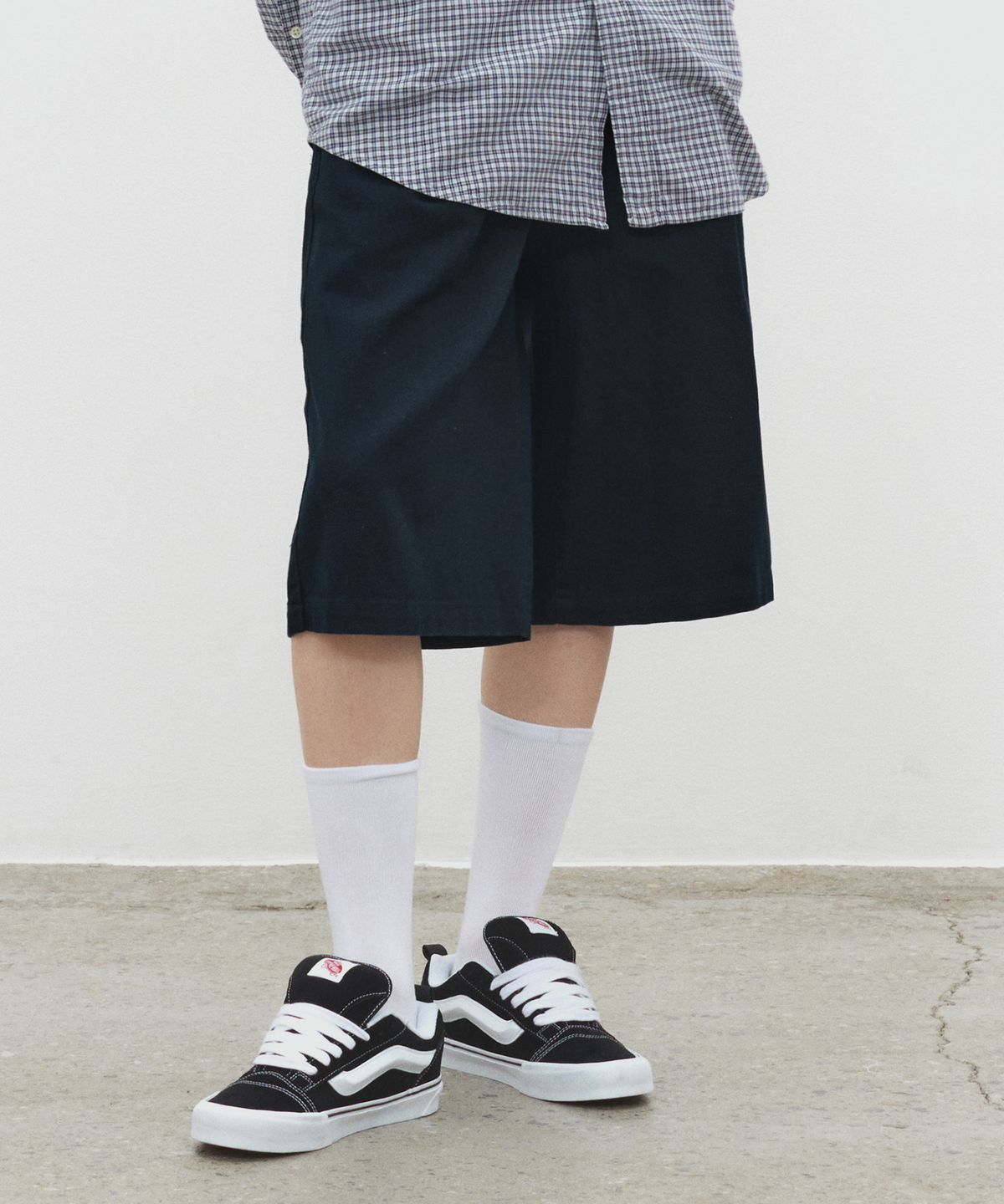 데케트(DECET) Cotton 2Pleats Shorts DCPT041Navy