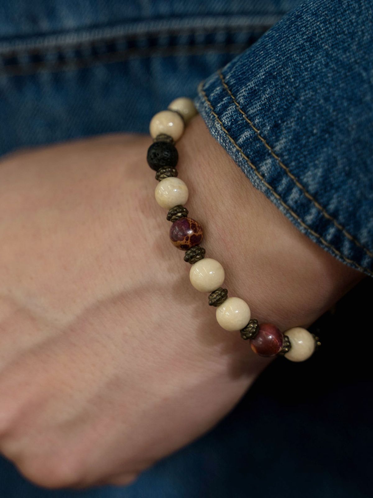 하랑(HARANG) HR 279B_Gemstone Beads Bracelet (Purple)