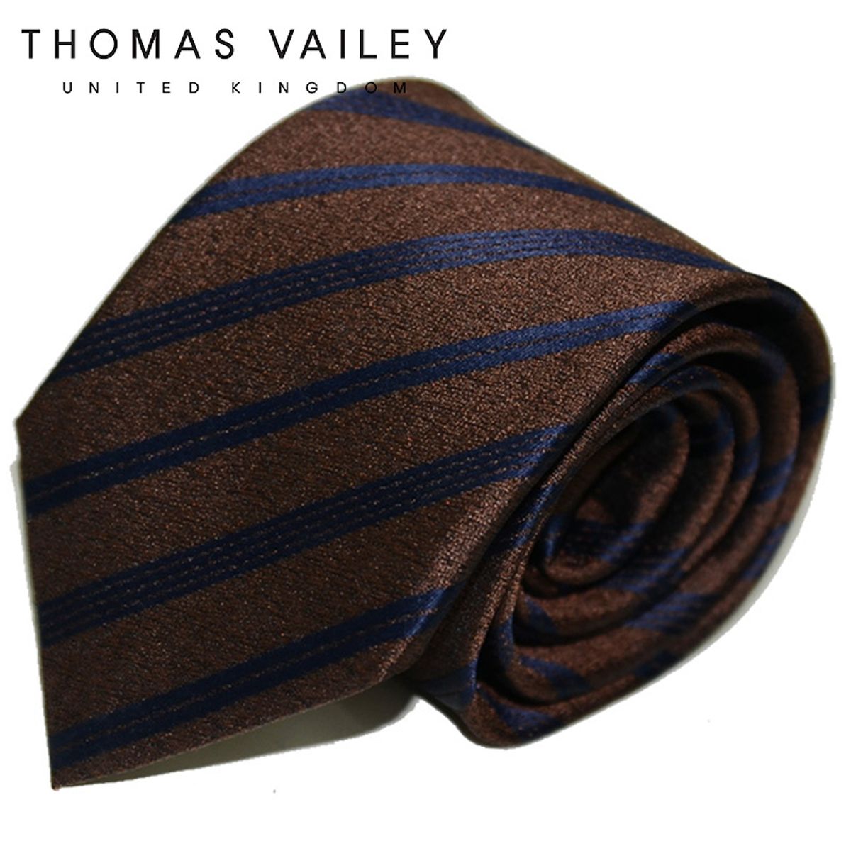 토마스 베일리(THOMAS VAILEY) 실크넥타이-와이드캘리 브라운 8cm