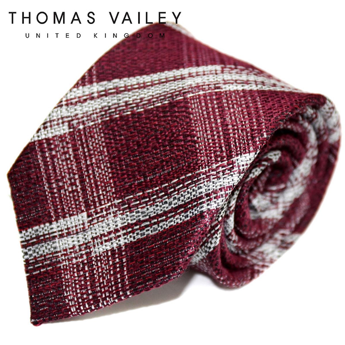 토마스 베일리(THOMAS VAILEY) 실크넥타이-핫체크 레드 8cm
