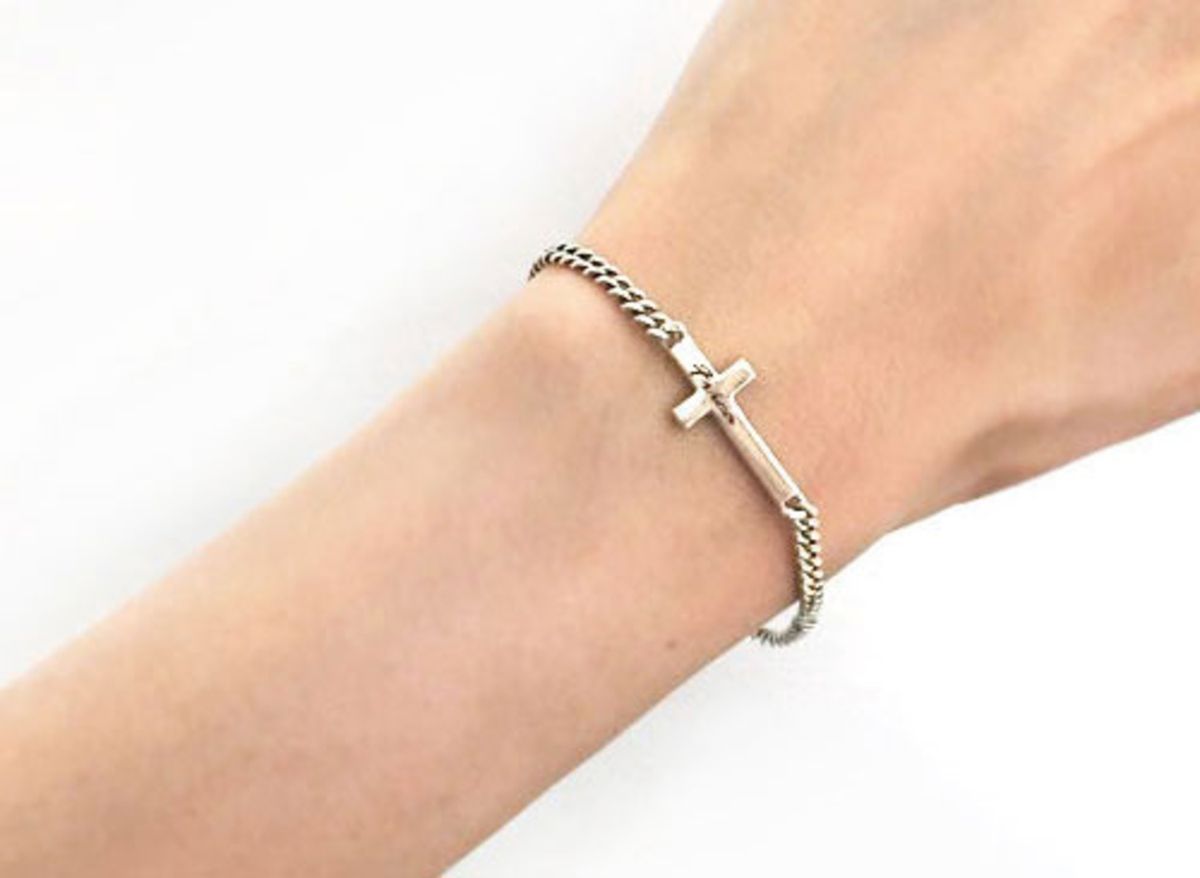 프리카 주얼리(FRICA JEWELRY) 플랫 크로스 체인 팔찌