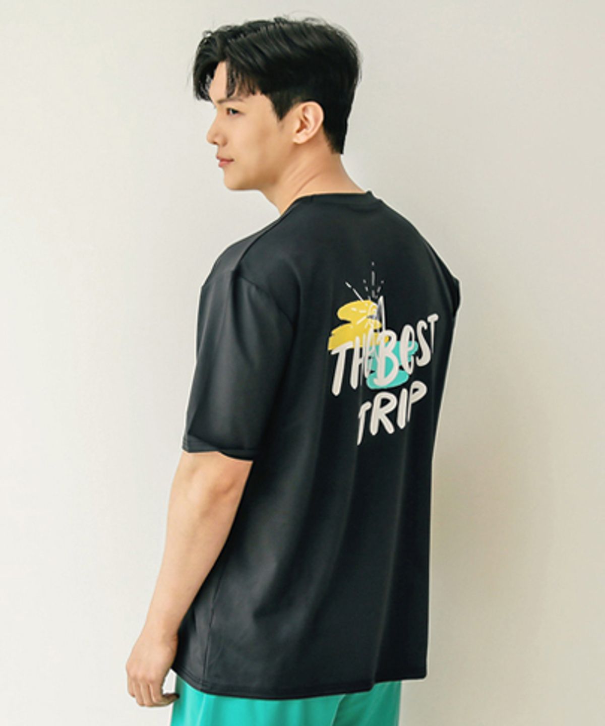 튜브트리(TUBE TREE) BEST TRIP 남성용 반팔래쉬가드 A518 블랙