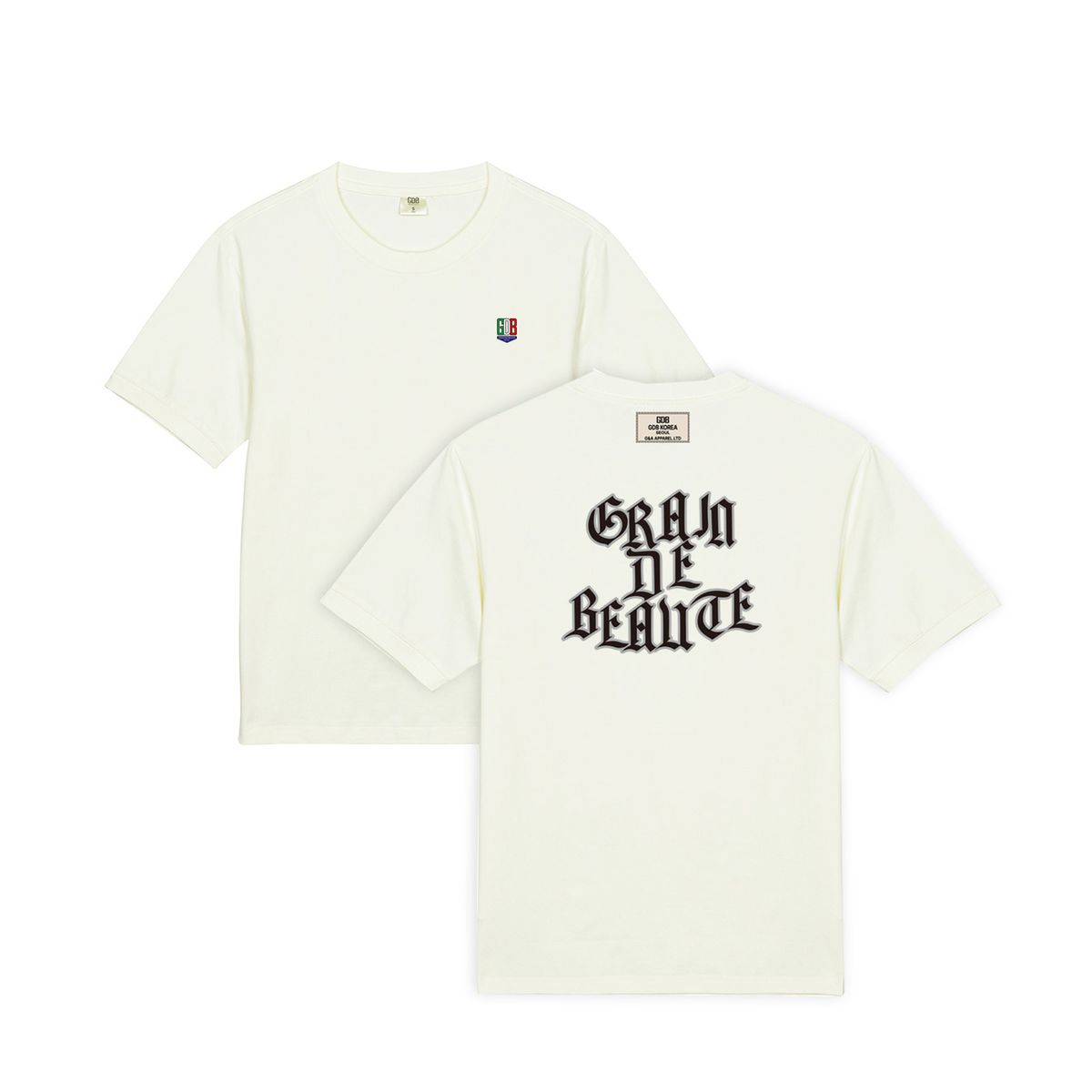 그랭드보떼(GRAIN DE BEAUTE) BACK LOGO T-SHIRT 01 [BEIGE]