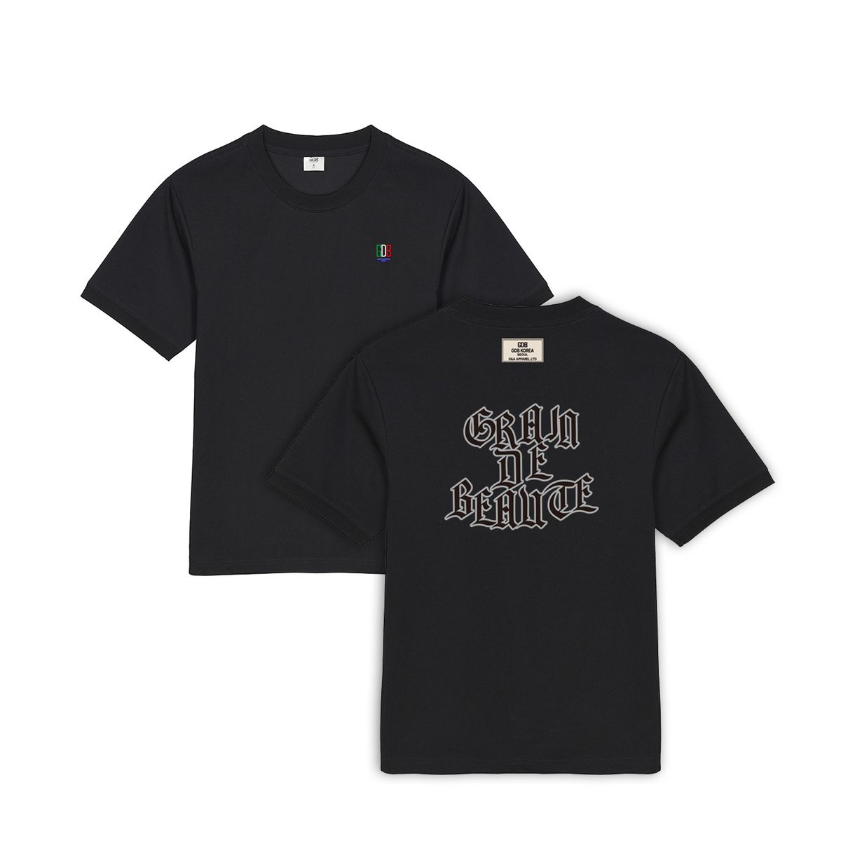 그랭드보떼(GRAIN DE BEAUTE) BACK LOGO T-SHIRT 01 [BLACK]