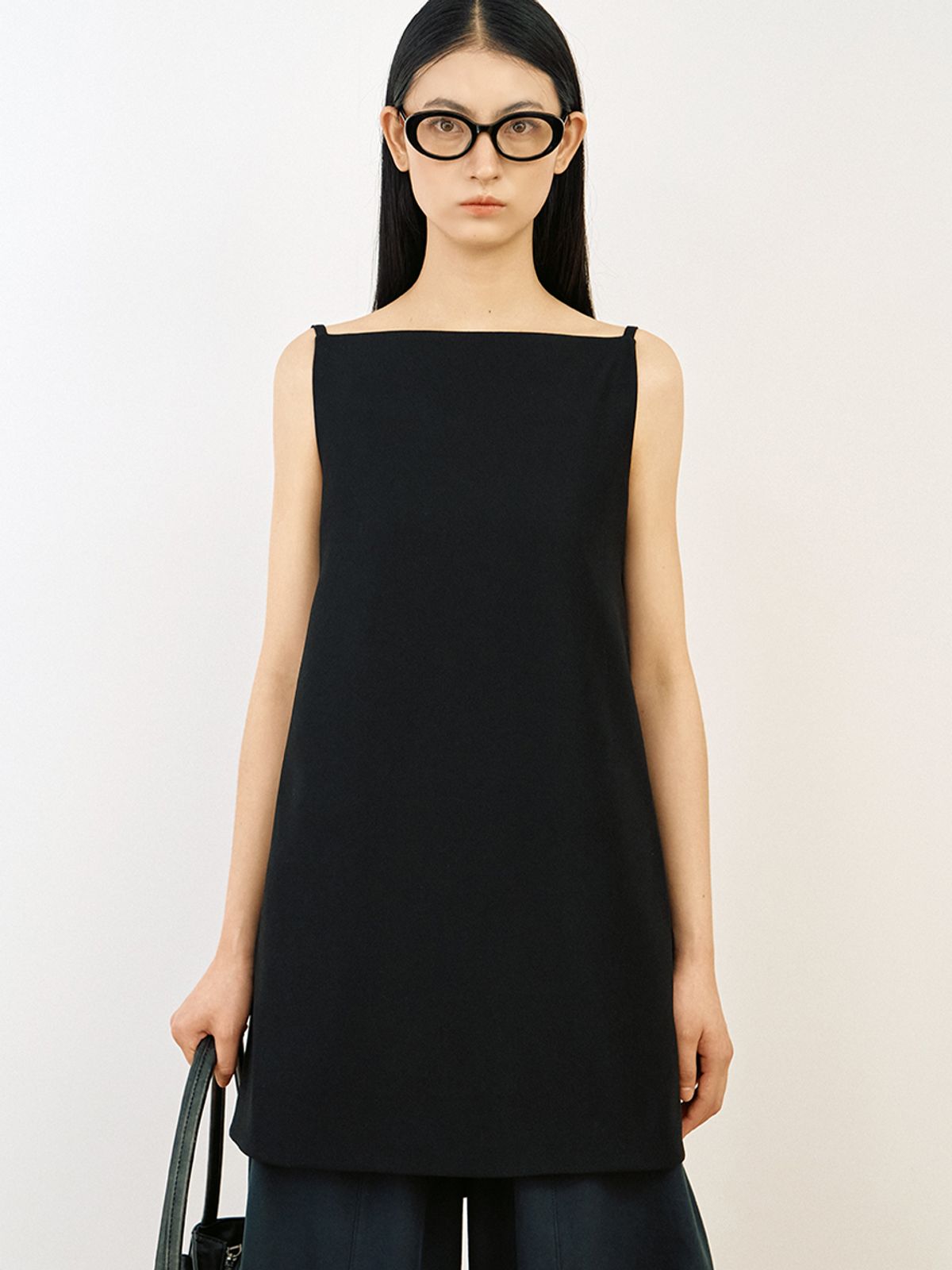 위메농(OUI MAIS NON) Basic string square dress-top