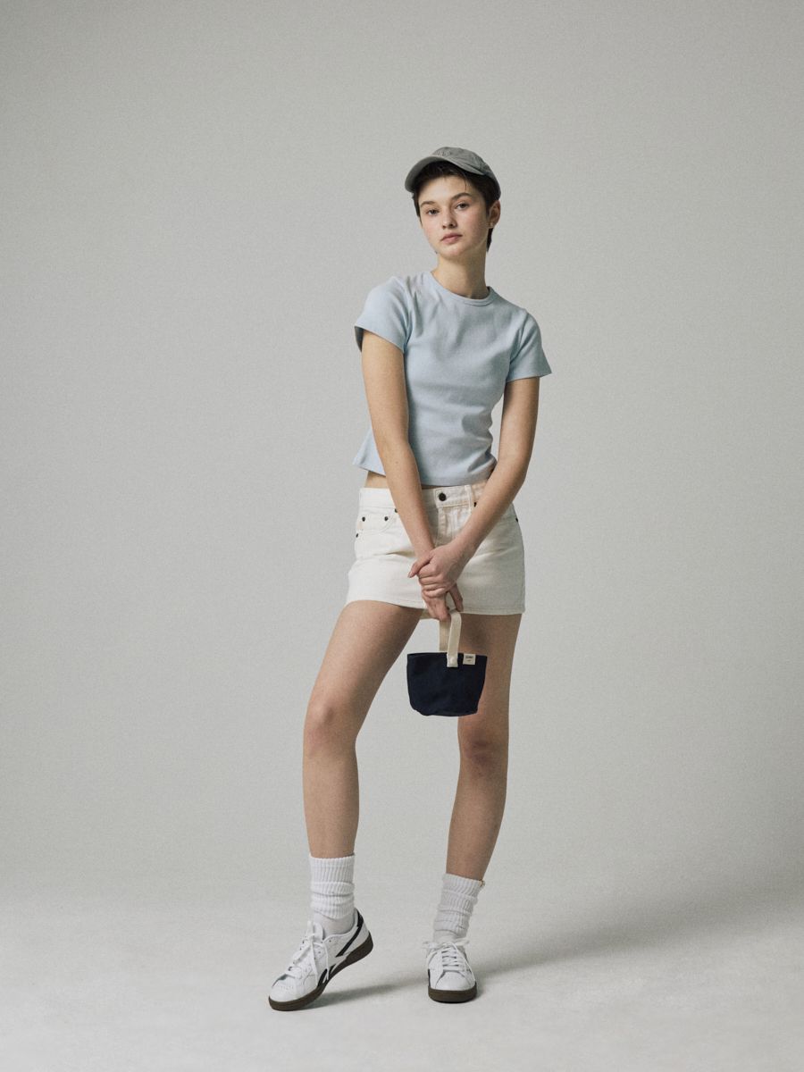 MUSINSA公式 | GLOWNY 99 LOW-RISE MINI SKIRT (WHITE)