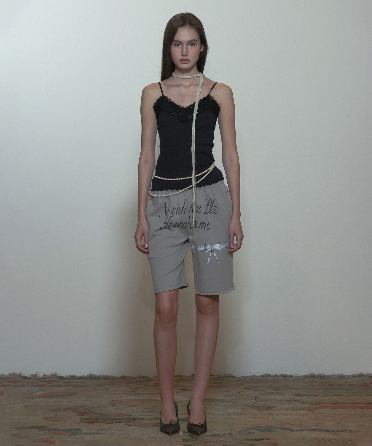 ★SCULPTOR★ Wedding Garter Belt Halfpants Gray SC24S423NMGY MUSINSA | SCULPTOR Wedding Garter Belt Half-pants Gray