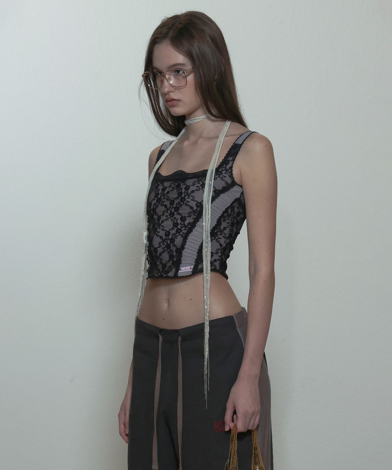 MUSINSA | SCULPTOR Team Mary Corset Top Black/Blush