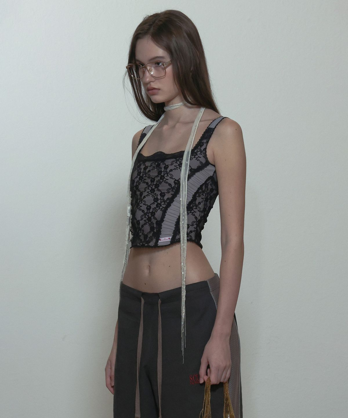 스컬프터(SCULPTOR) Team Mary Corset Top Black/Blush - 사이즈 
