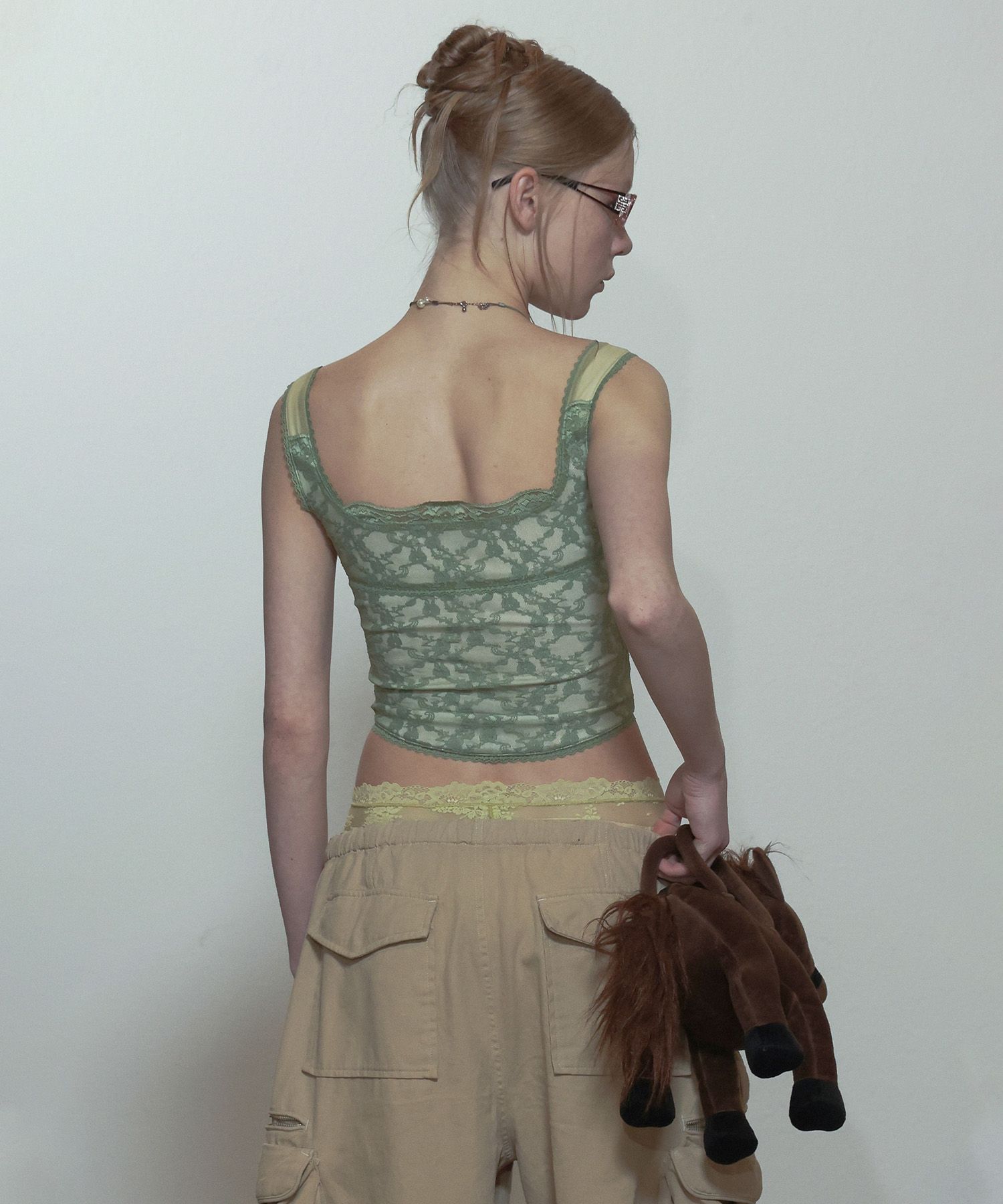 스컬프터(SCULPTOR) Team Mary Corset Top Green/Lemon - 사이즈