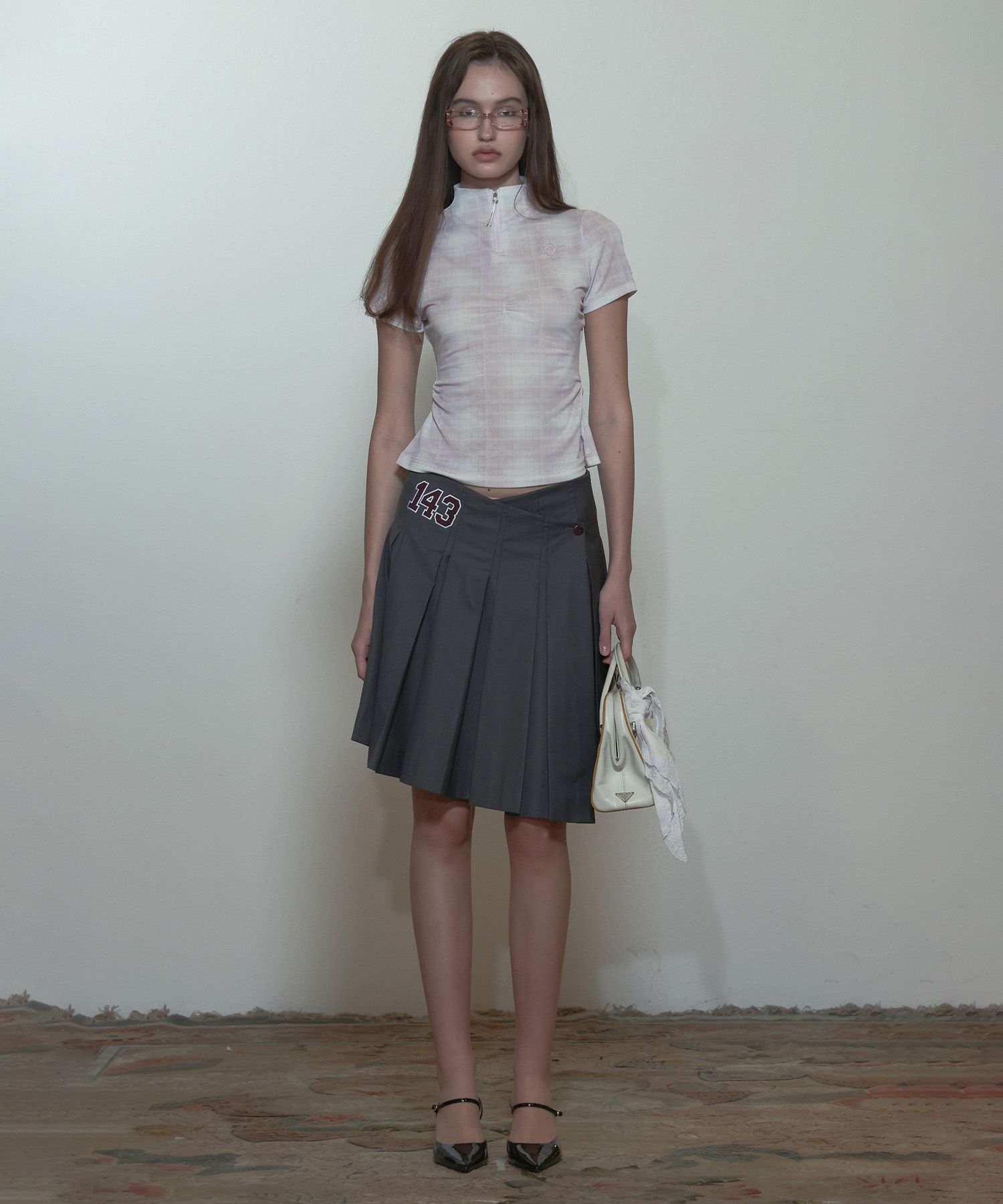 MUSINSA公式 | SCULPTOR Geek Half Zip-Up Pale Pink