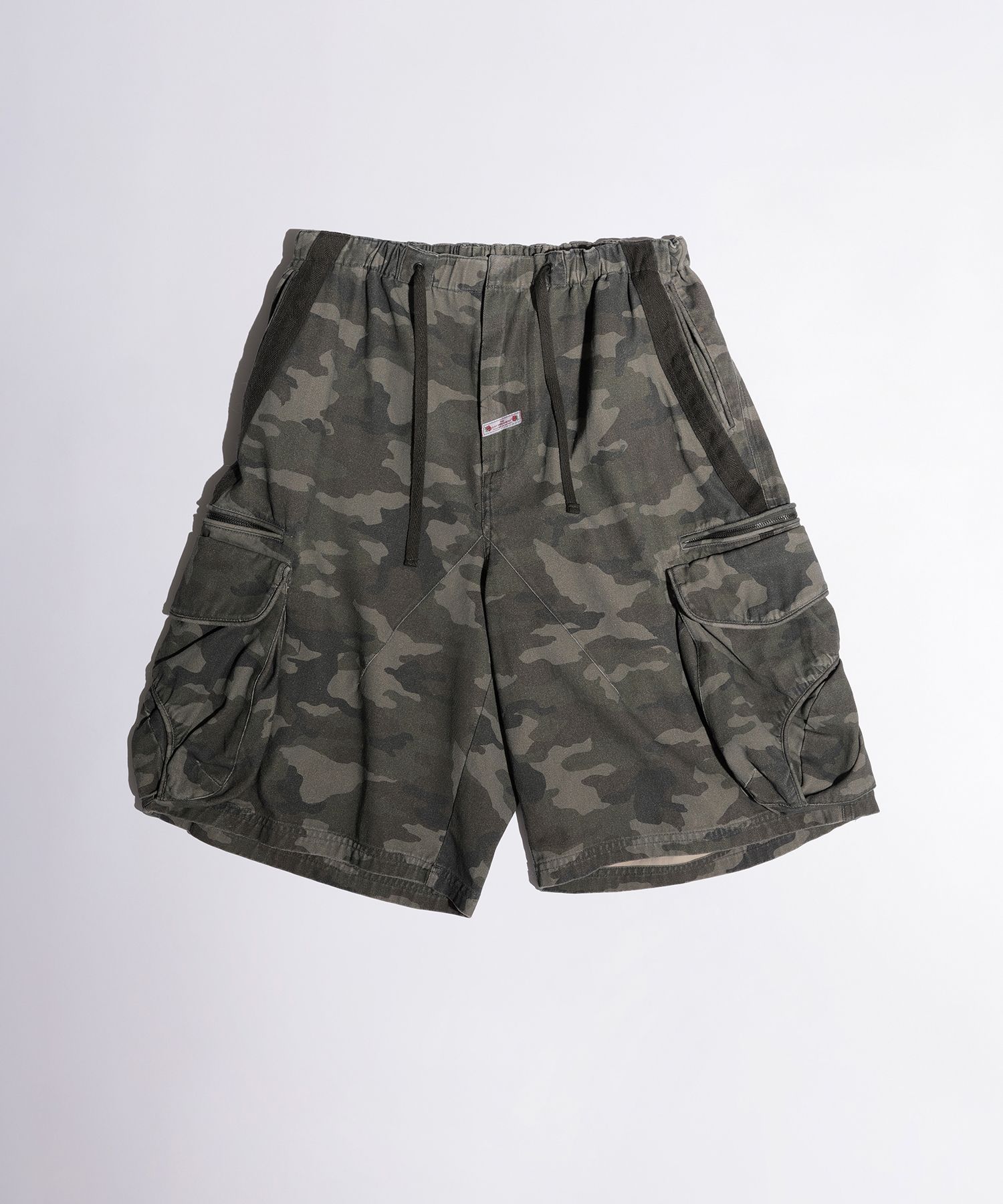 MUSINSA | SCULPTOR Twill Cargo Half Pants Forest Camo