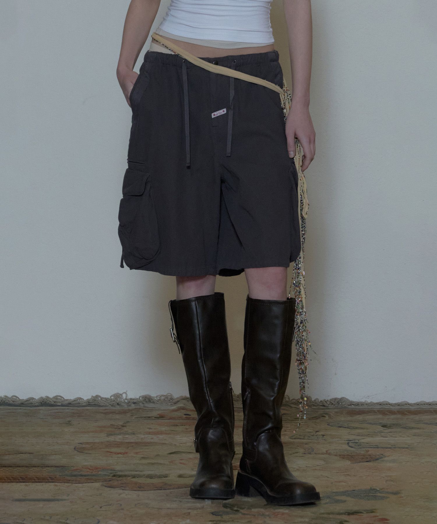 MUSINSA | SCULPTOR Twill Cargo Half Pants Navy