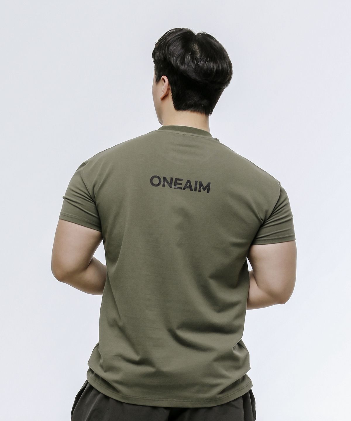 원에임(ONEAIM) 스몰 백로고 머슬핏 반팔 3컬러