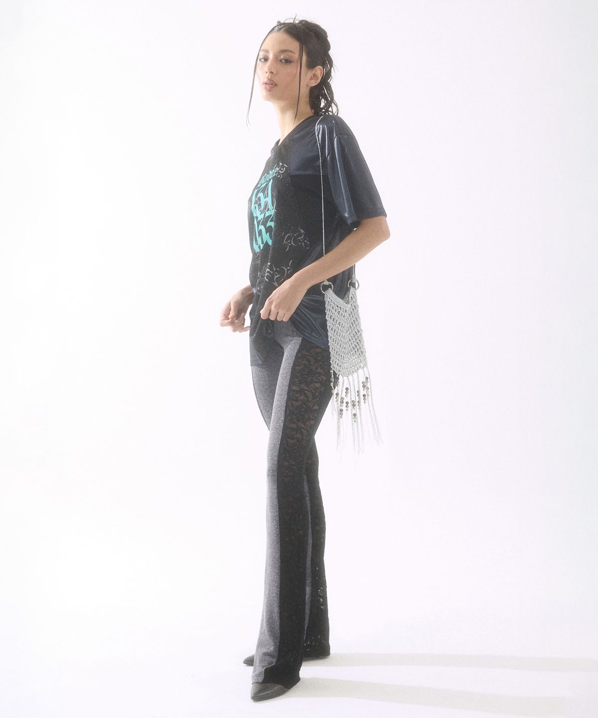 배디(BADEE) Tassel Net Bag Silver