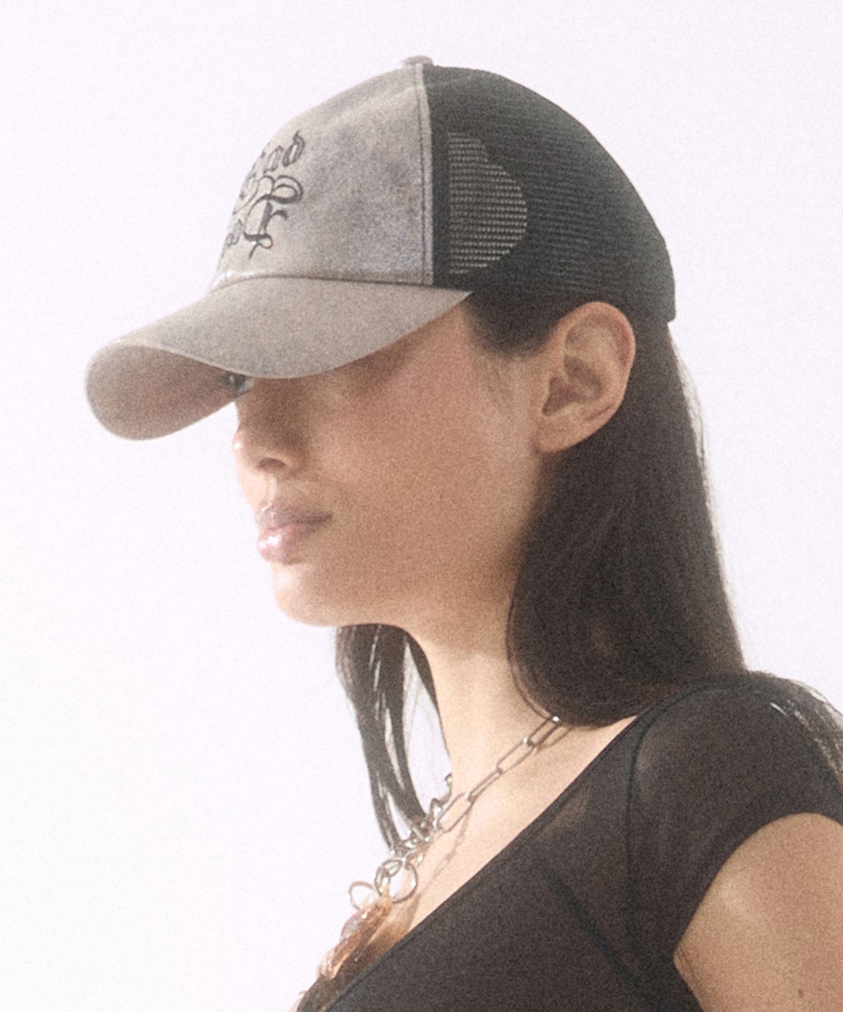 배디(BADEE) Stone Trucker Mesh Ball Cap Stone Pink