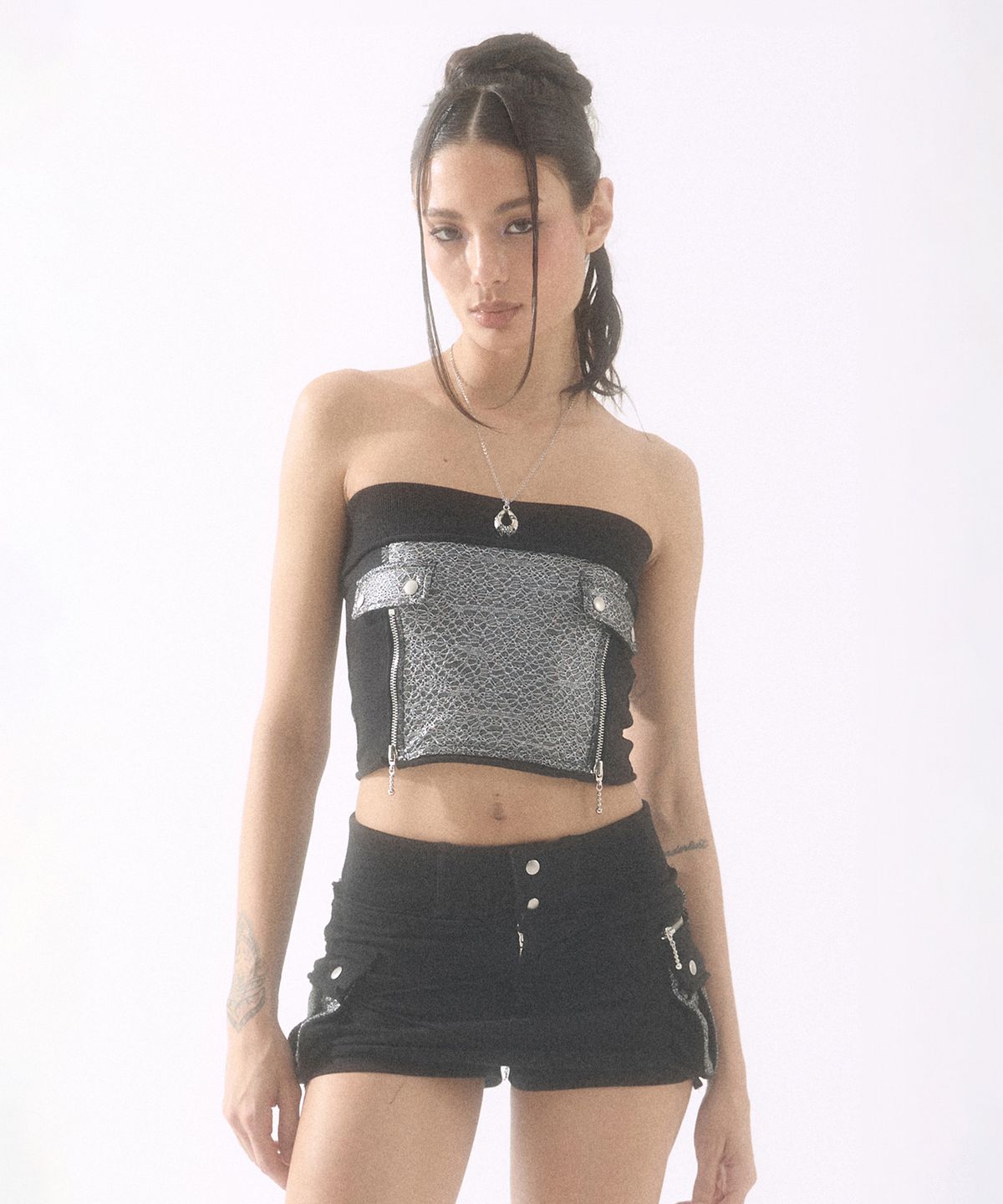 배디(BADEE) Zipper Sweat Sleeveless Black